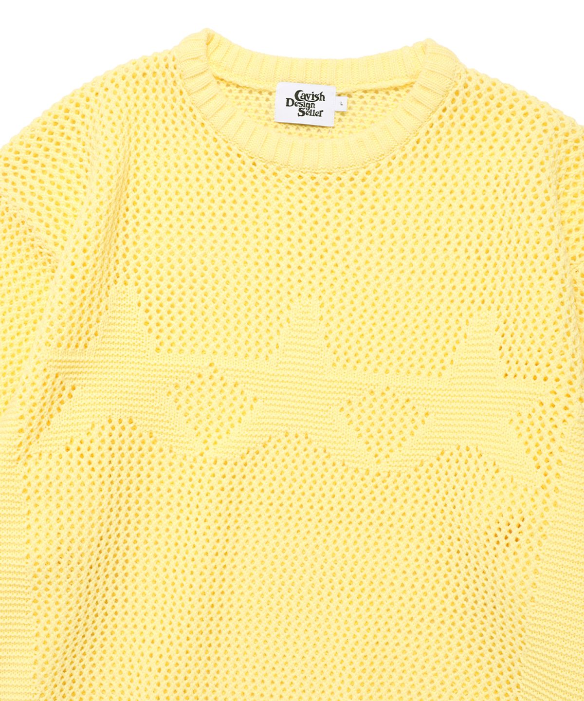 카비시(CAVISH) MESH STAR KNIT SWEATER YELLOW(CV2FSUK601A)