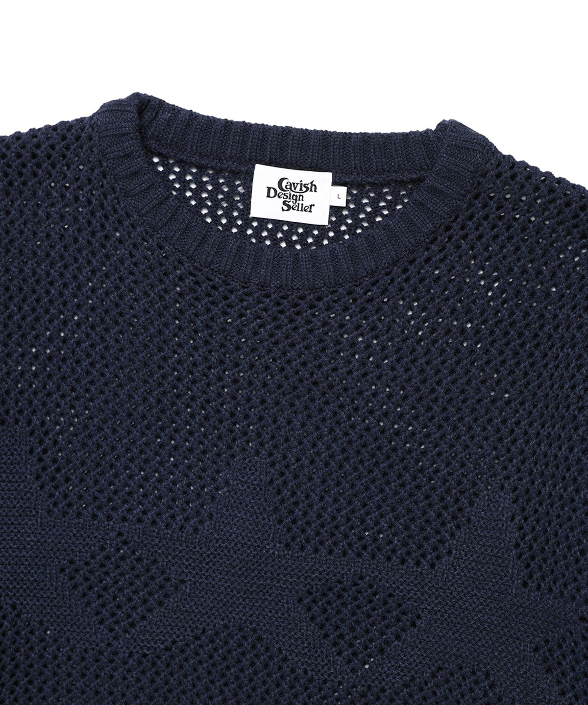 카비시(CAVISH) MESH STAR KNIT SWEATER NAVY(CV2FSUK601A)