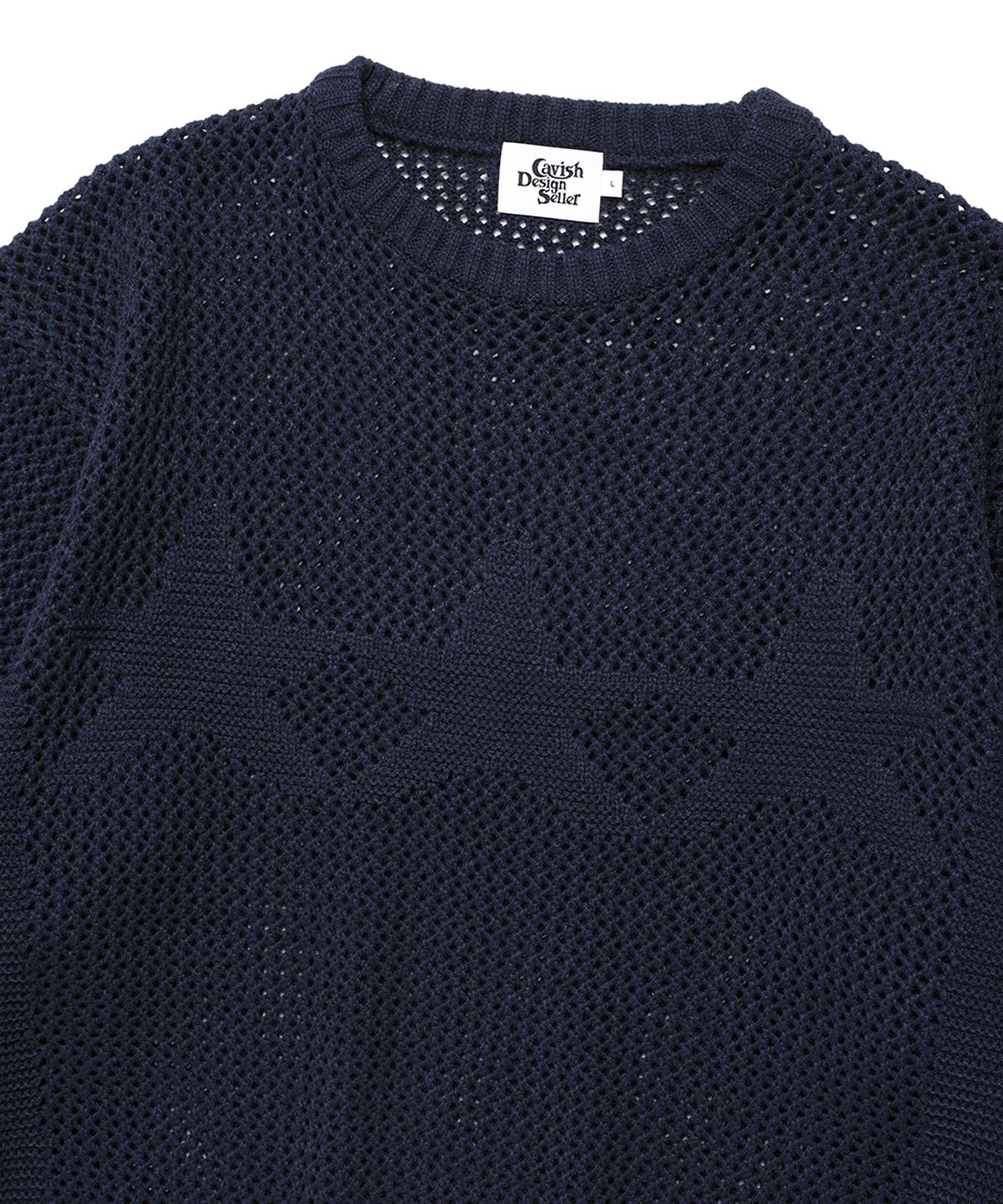 카비시(CAVISH) MESH STAR KNIT SWEATER NAVY(CV2FSUK601A)