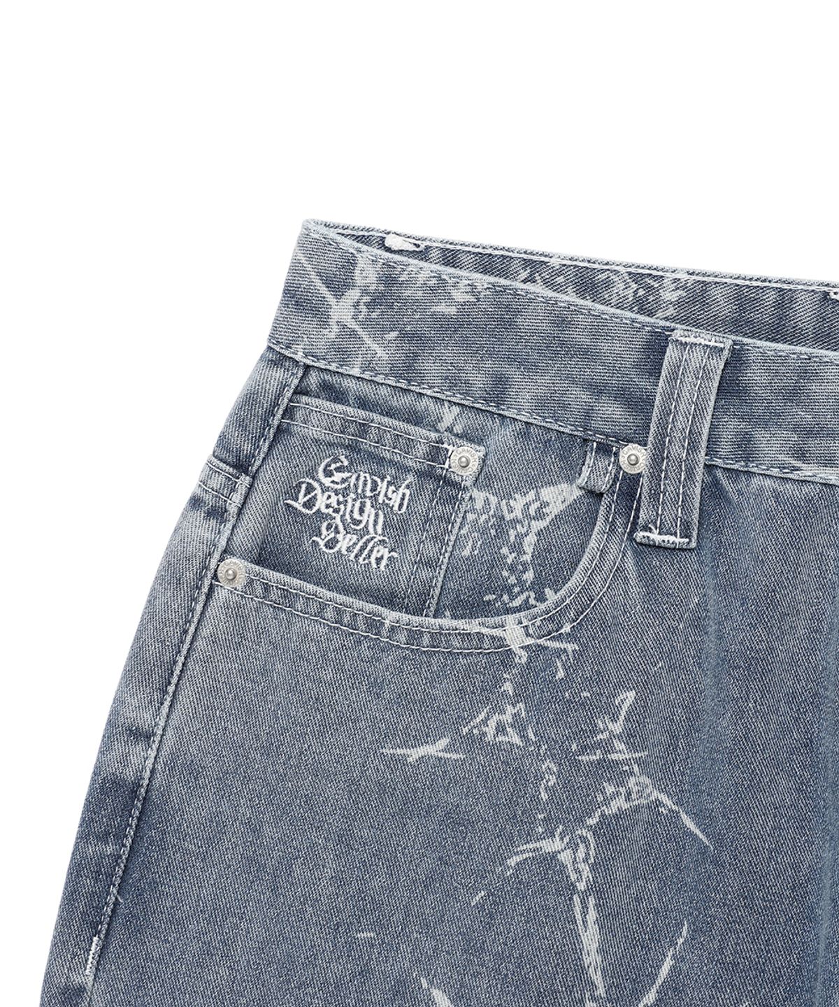 카비시(CAVISH) PRINTED CARPENTER DENIM PANTS BLUE(CV2FSUD110A)