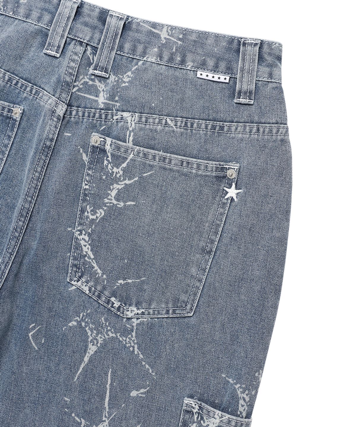 카비시(CAVISH) PRINTED CARPENTER DENIM PANTS BLUE(CV2FSUD110A)