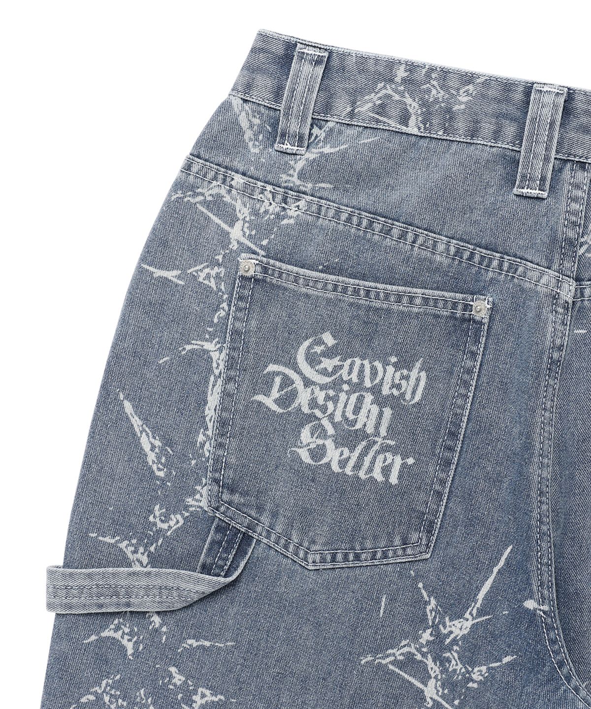 카비시(CAVISH) PRINTED CARPENTER DENIM PANTS BLUE(CV2FSUD110A)
