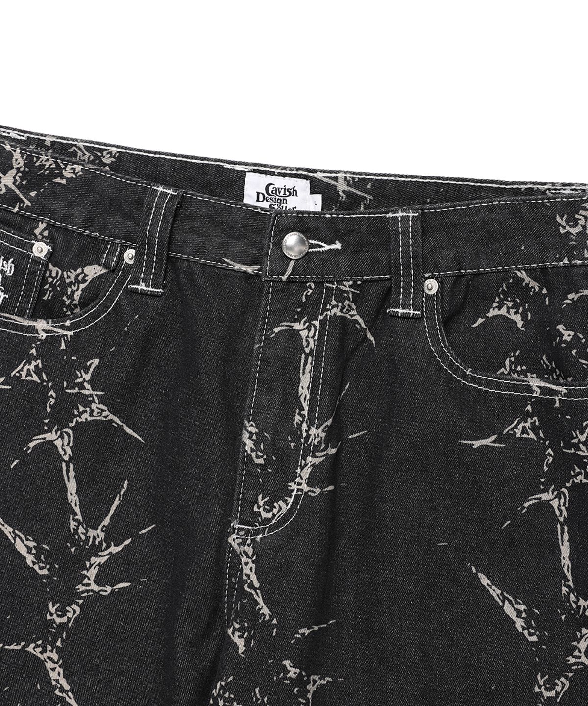 카비시(CAVISH) PRINTED CARPENTER DENIM PANTS BLACK(CV2FSUD110A)
