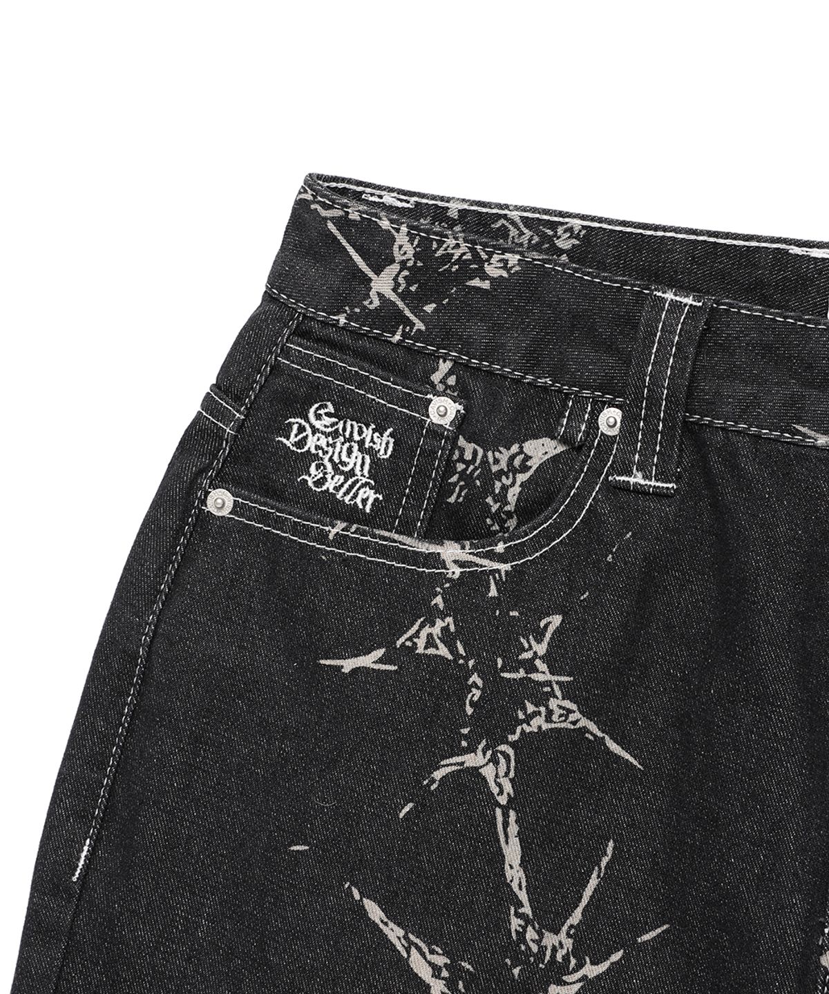 카비시(CAVISH) PRINTED CARPENTER DENIM PANTS BLACK(CV2FSUD110A)