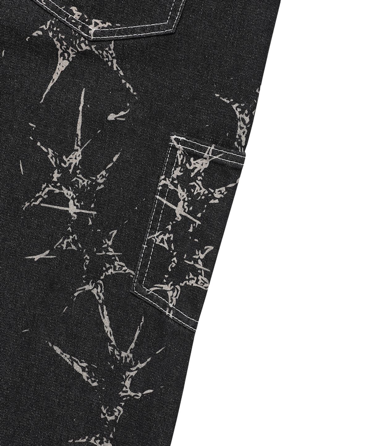 카비시(CAVISH) PRINTED CARPENTER DENIM PANTS BLACK(CV2FSUD110A)