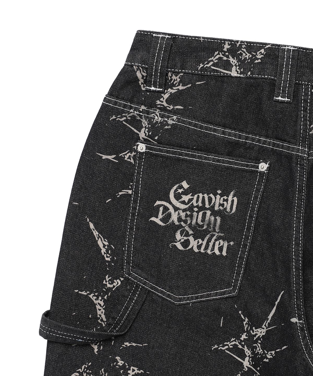 카비시(CAVISH) PRINTED CARPENTER DENIM PANTS BLACK(CV2FSUD110A)