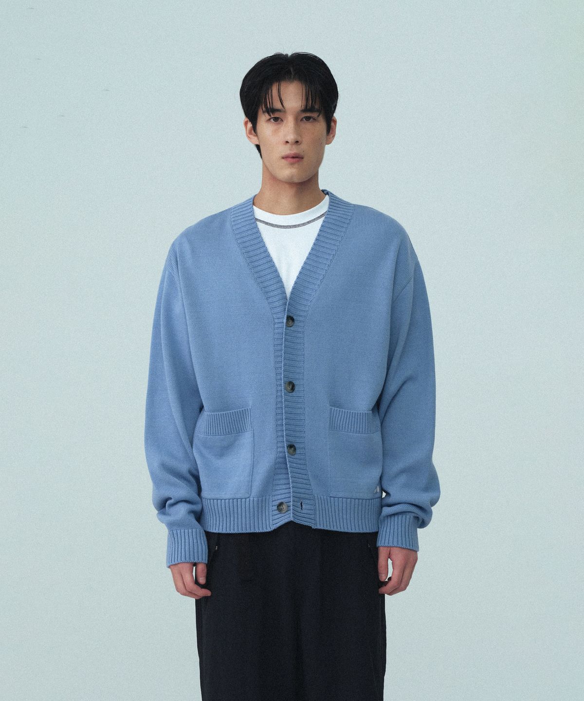 레스트앤레크레이션(REST&RECREATION) V-NECK KNIT CARDIGAN - SKY BLUE