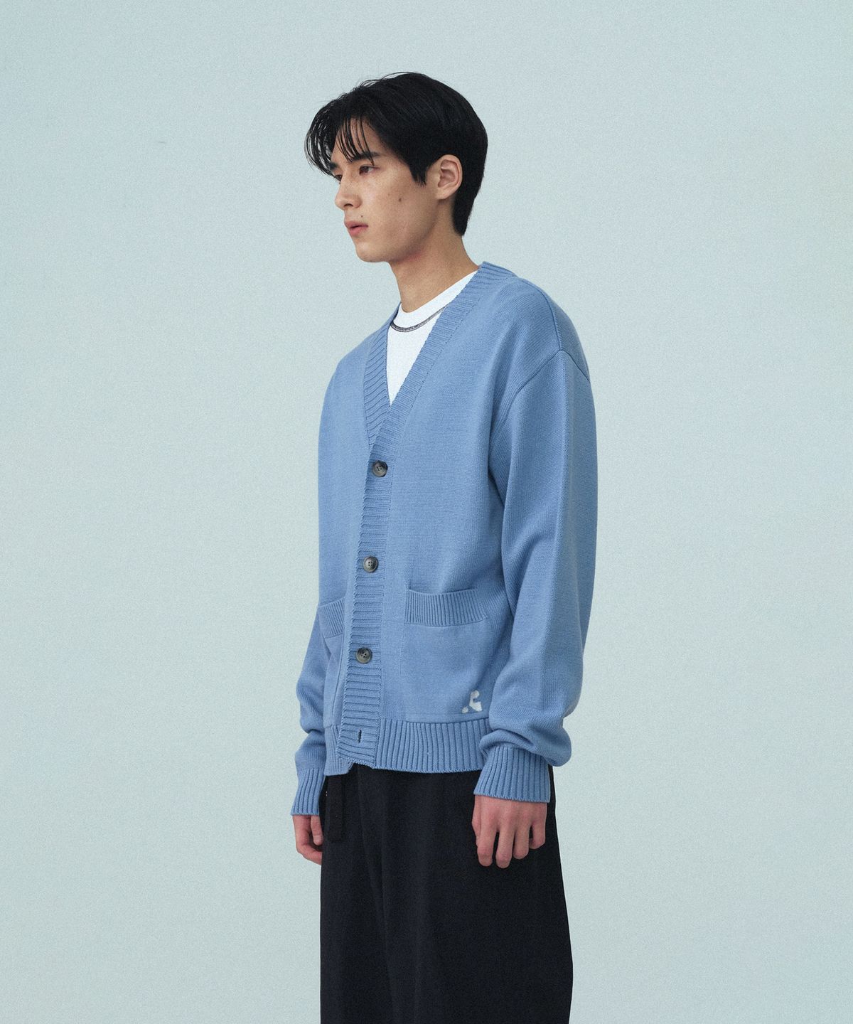 레스트앤레크레이션(REST&RECREATION) V-NECK KNIT CARDIGAN - SKY BLUE