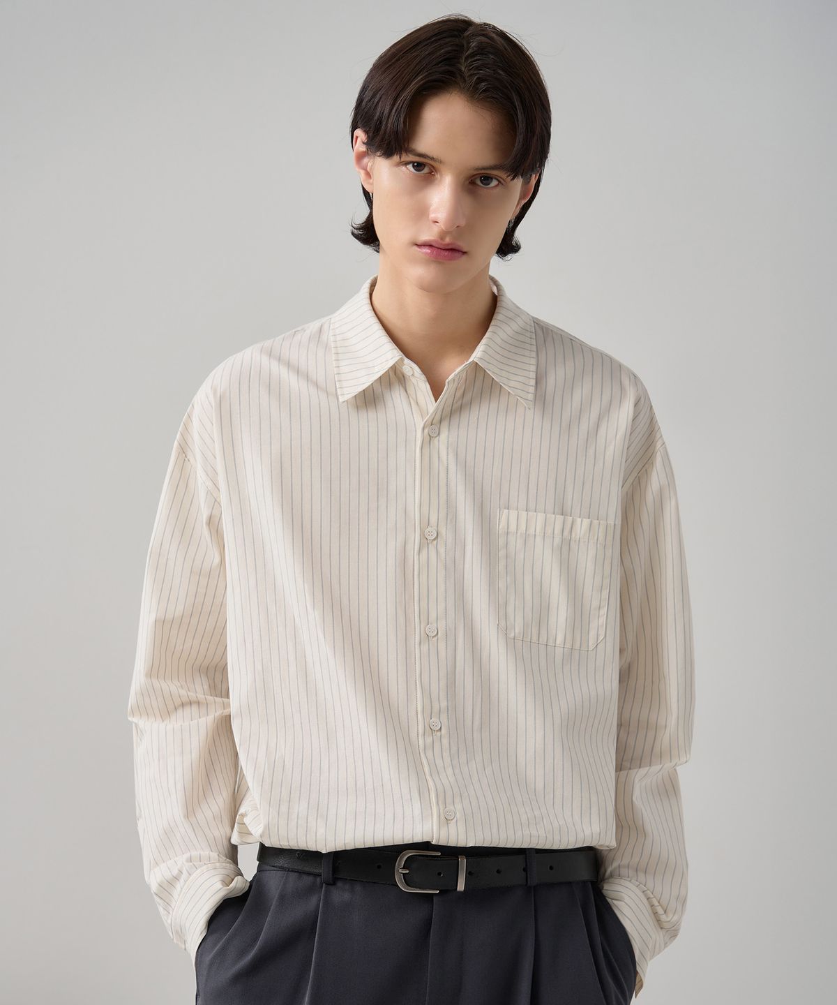 드로우핏(DRAW FIT) 르말 스트라이프 셔츠 [IVORY]