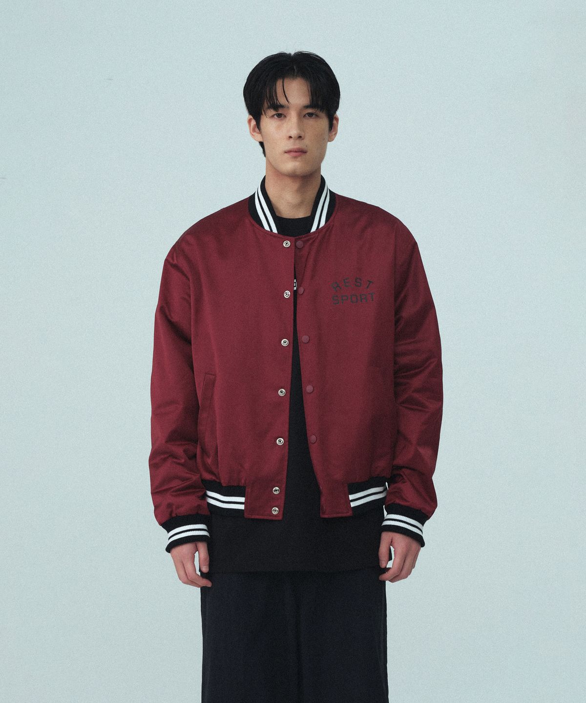 레스트앤레크레이션(REST&RECREATION) RS NYLON BOMBER JACKET - BURGUNDY