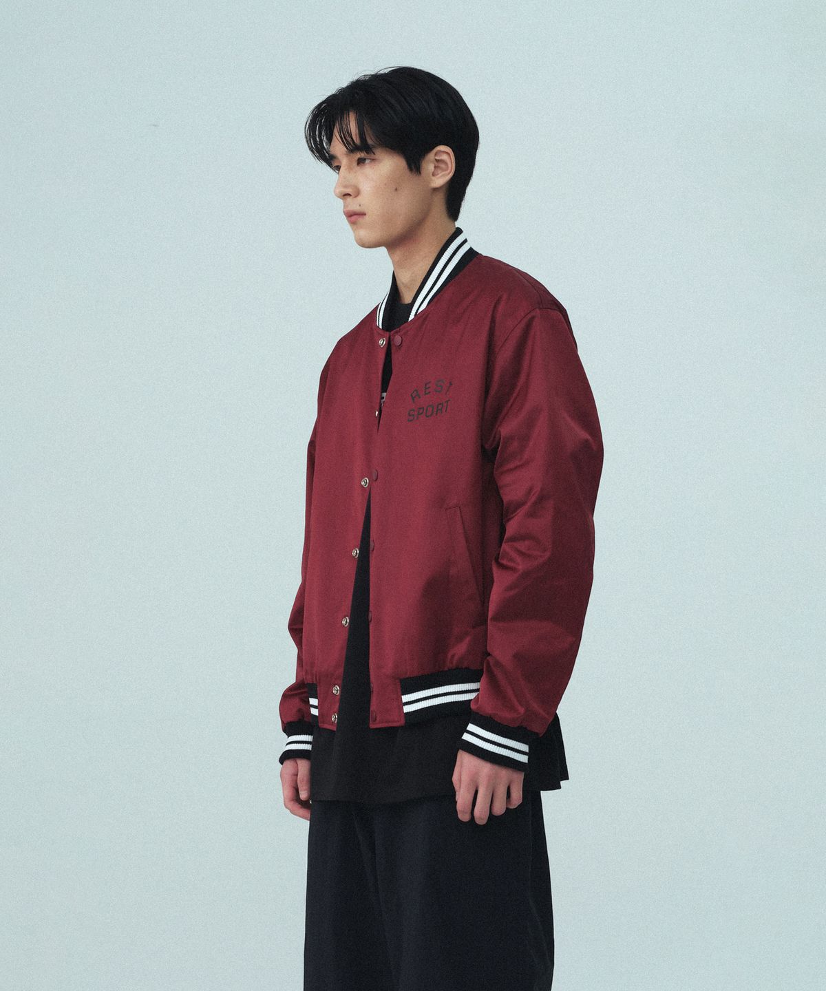 레스트앤레크레이션(REST&RECREATION) RS NYLON BOMBER JACKET - BURGUNDY
