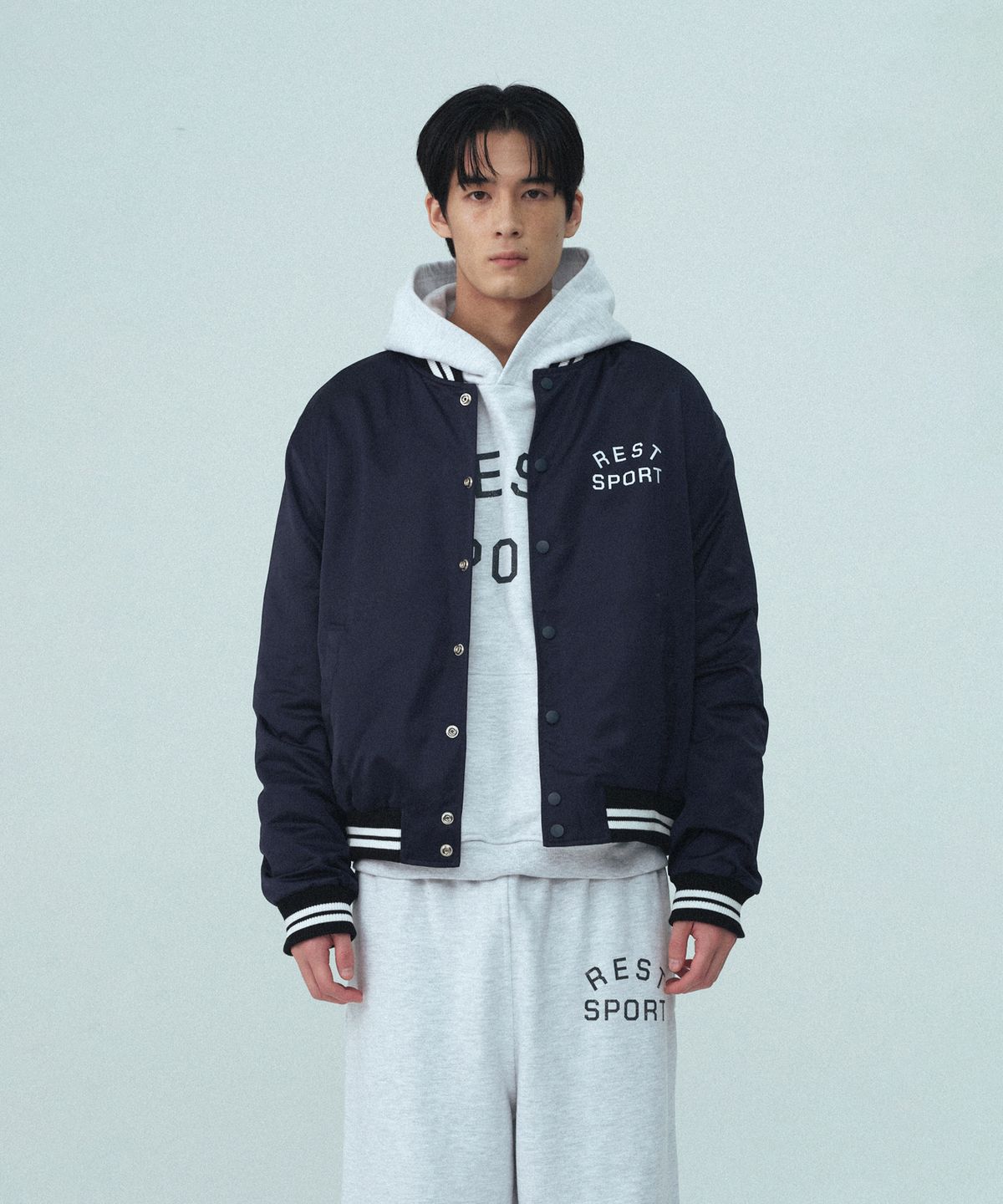 레스트앤레크레이션(REST&RECREATION) RS NYLON BOMBER JACKET - NAVY