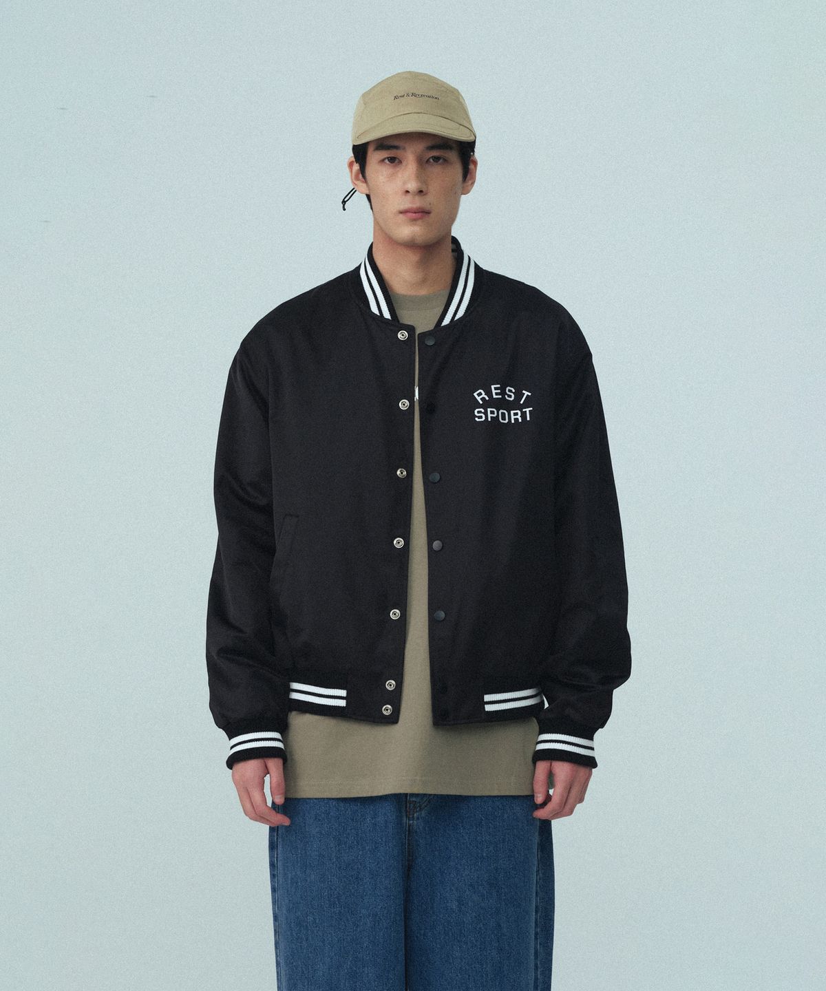 레스트앤레크레이션(REST&RECREATION) RS NYLON BOMBER JACKET - BLACK