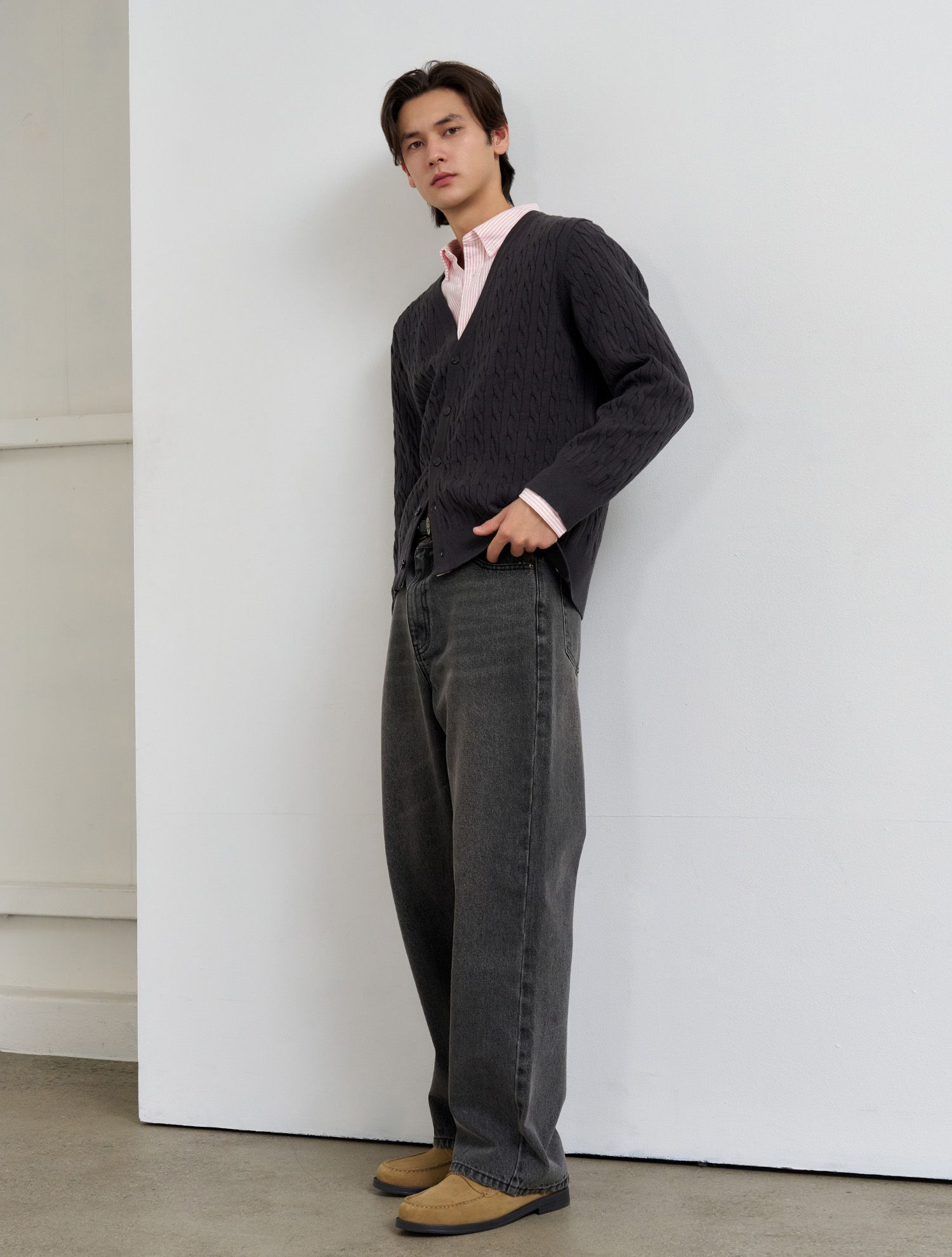 ★GENERAL IDEA★ MAN Essential Minimal Cable V-Neck Cardigan MUSINSA | GENERAL IDEA MAN Essential Minimal Cable V-Neck