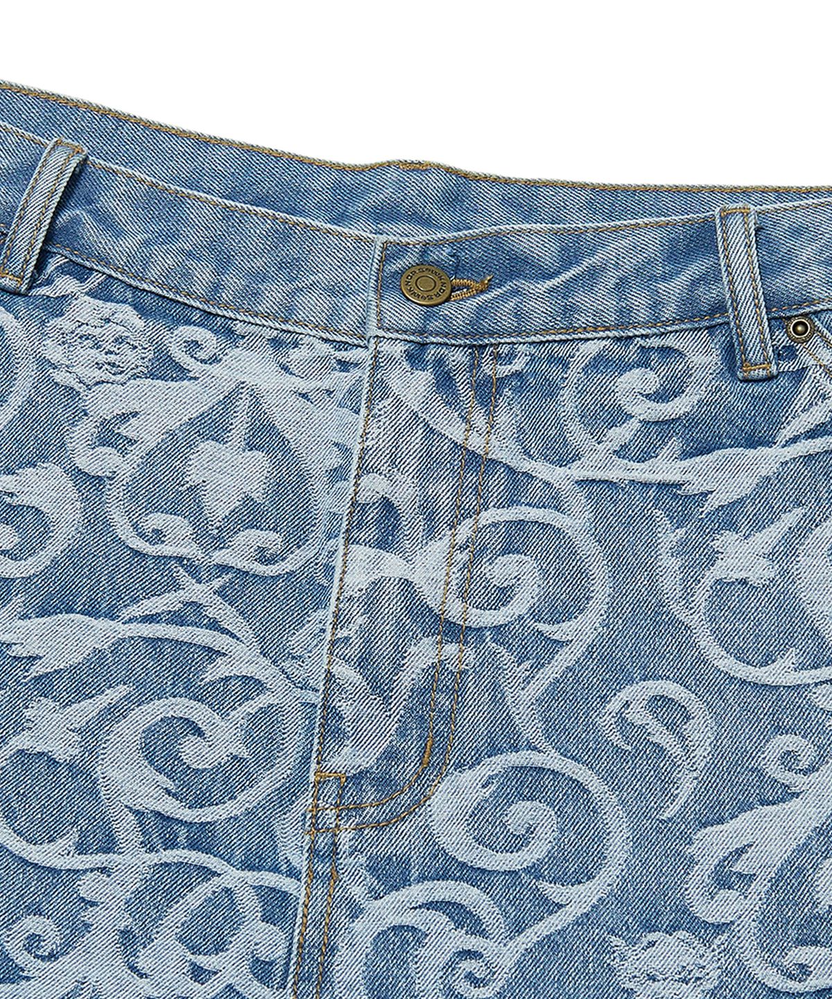 위캔더스(WKNDRS) ART NOUVEAU DENIM SHORTS (L.DENIM)