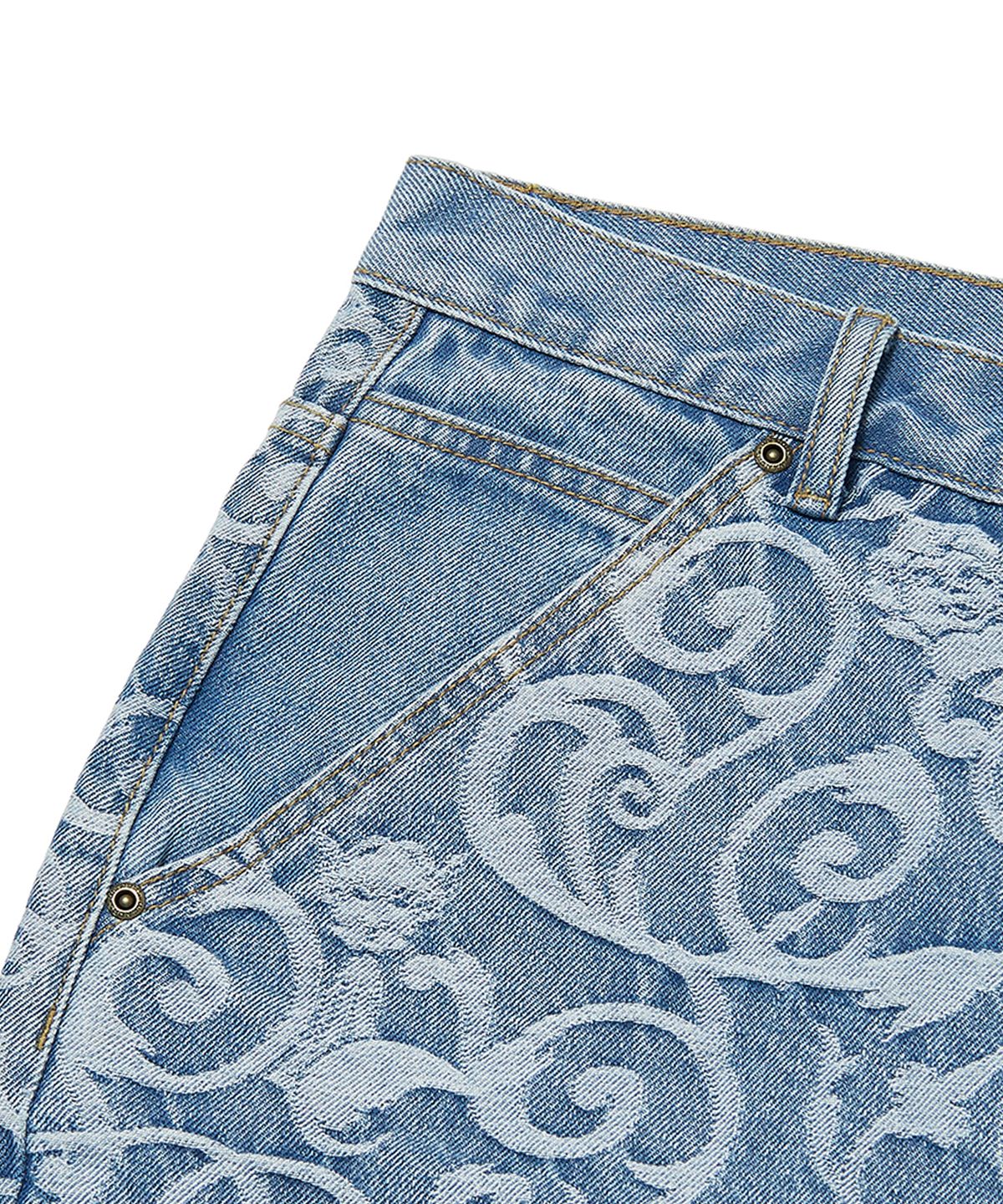 위캔더스(WKNDRS) ART NOUVEAU DENIM SHORTS (L.DENIM)