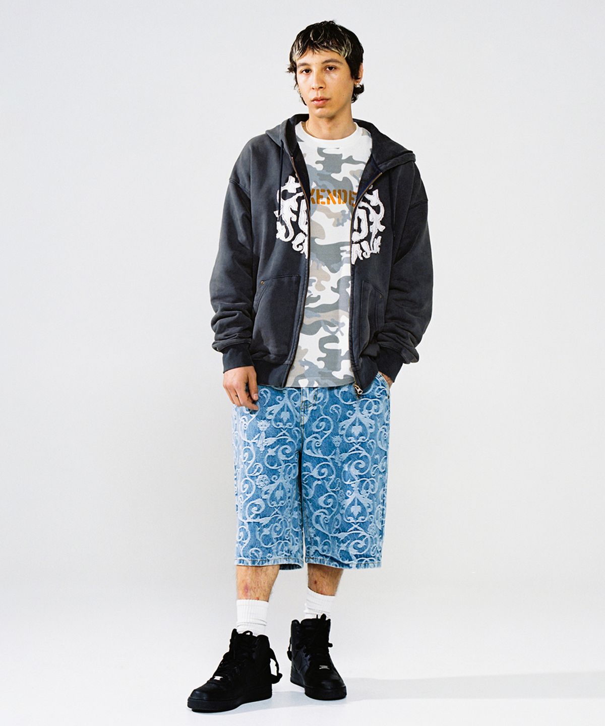 위캔더스(WKNDRS) ART NOUVEAU DENIM SHORTS (L.DENIM)