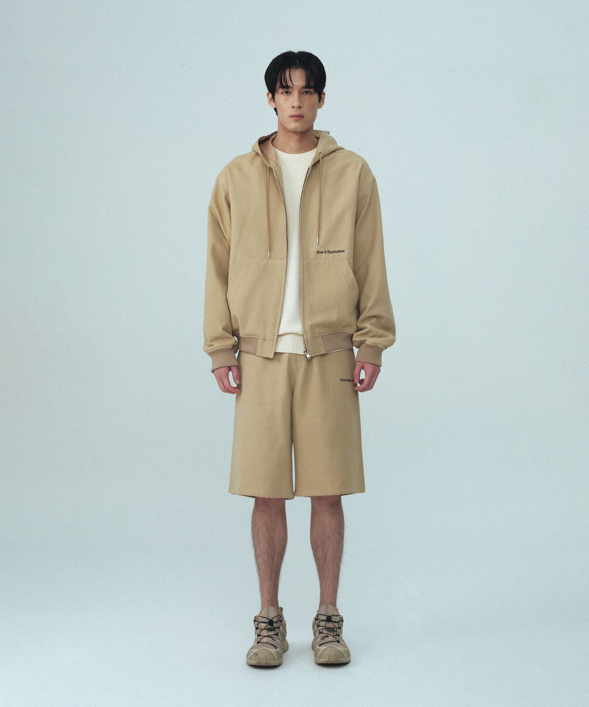 레스트앤레크레이션(REST&RECREATION) COTTON BERMUDA SHORTS - BEIGE
