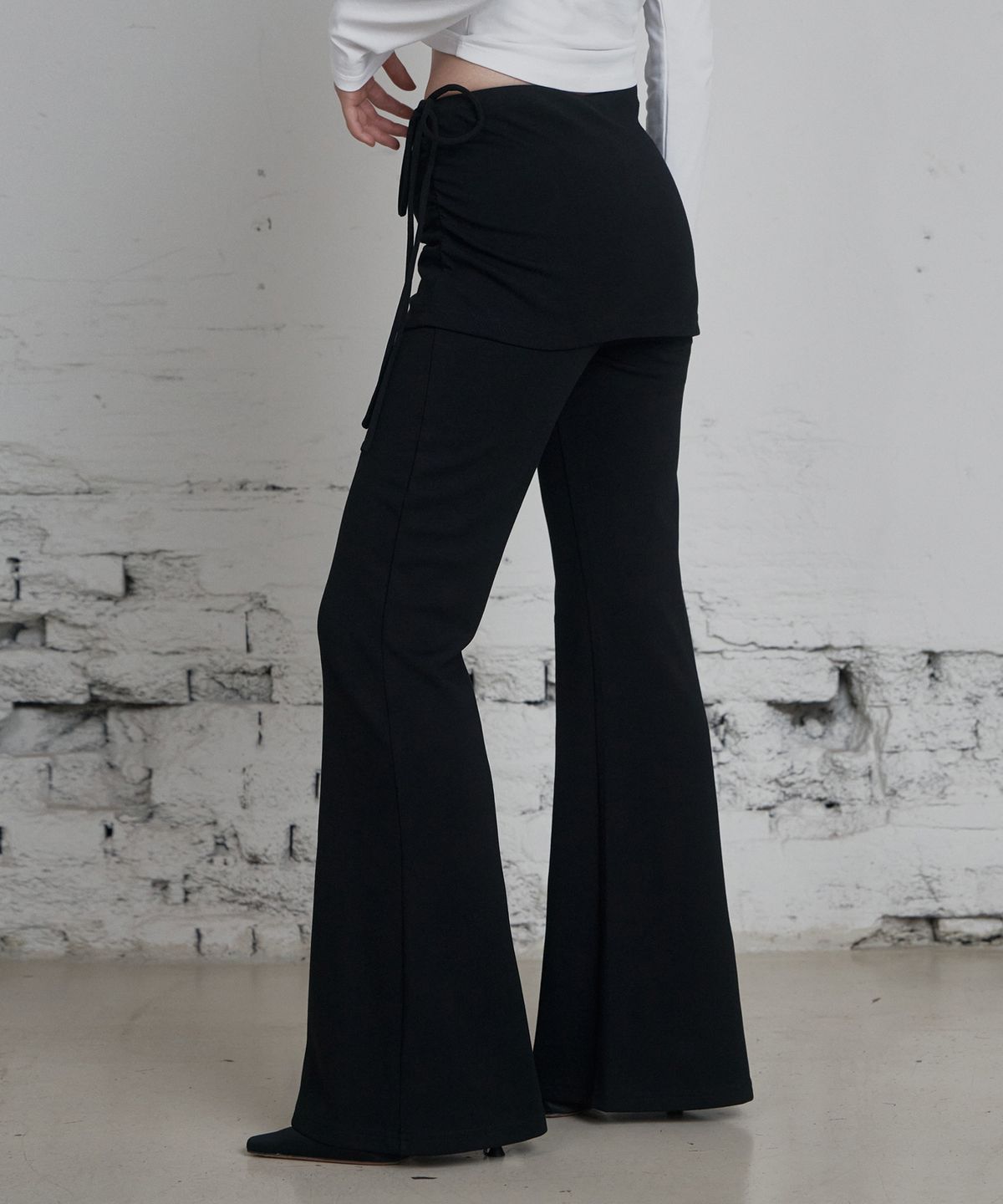 큐리티(CURETTY) C LAYERED SKIRT PANTS_BLACK