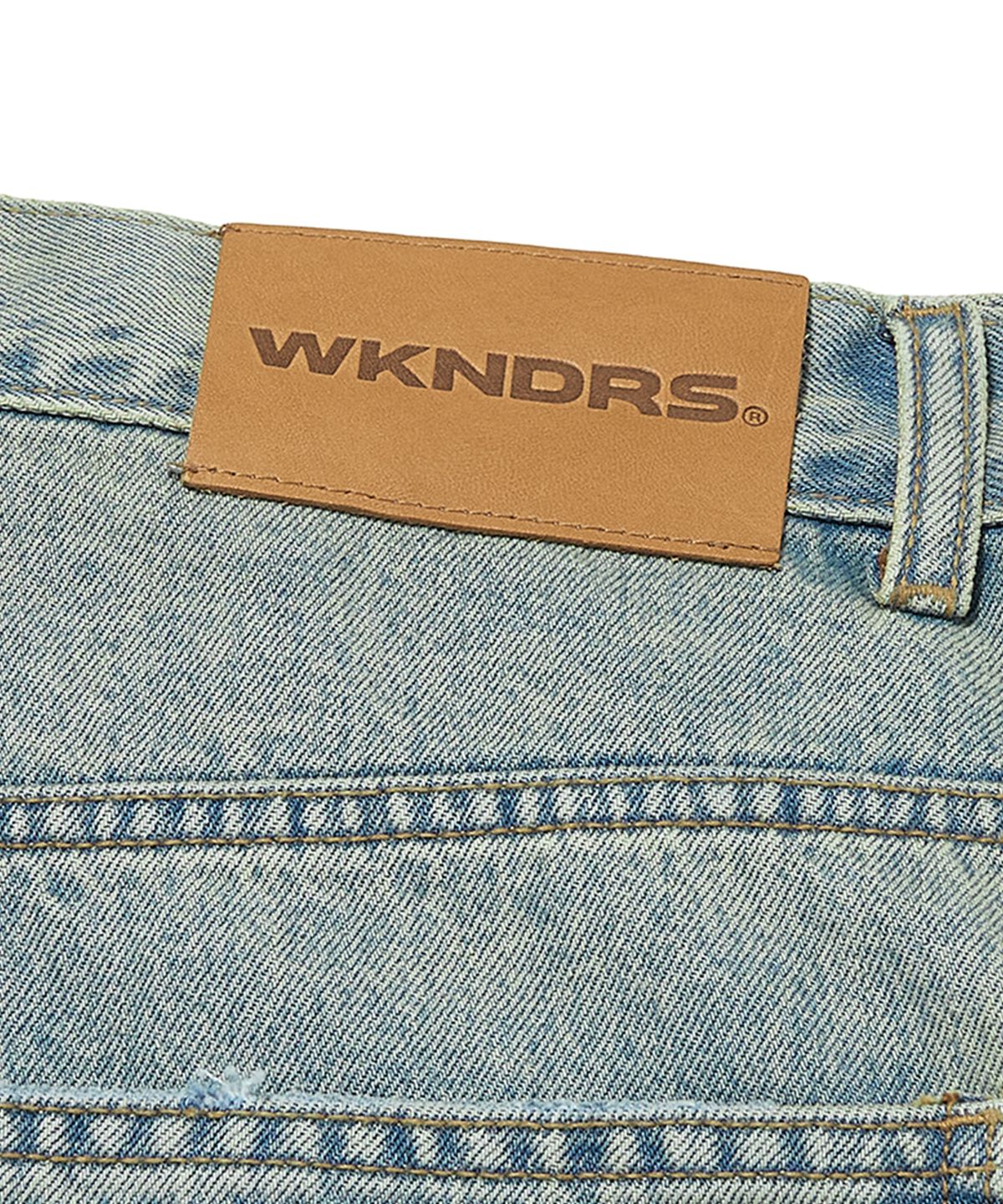 위캔더스(WKNDRS) STITCH DISTRESSED PANTS (S.DENIM)