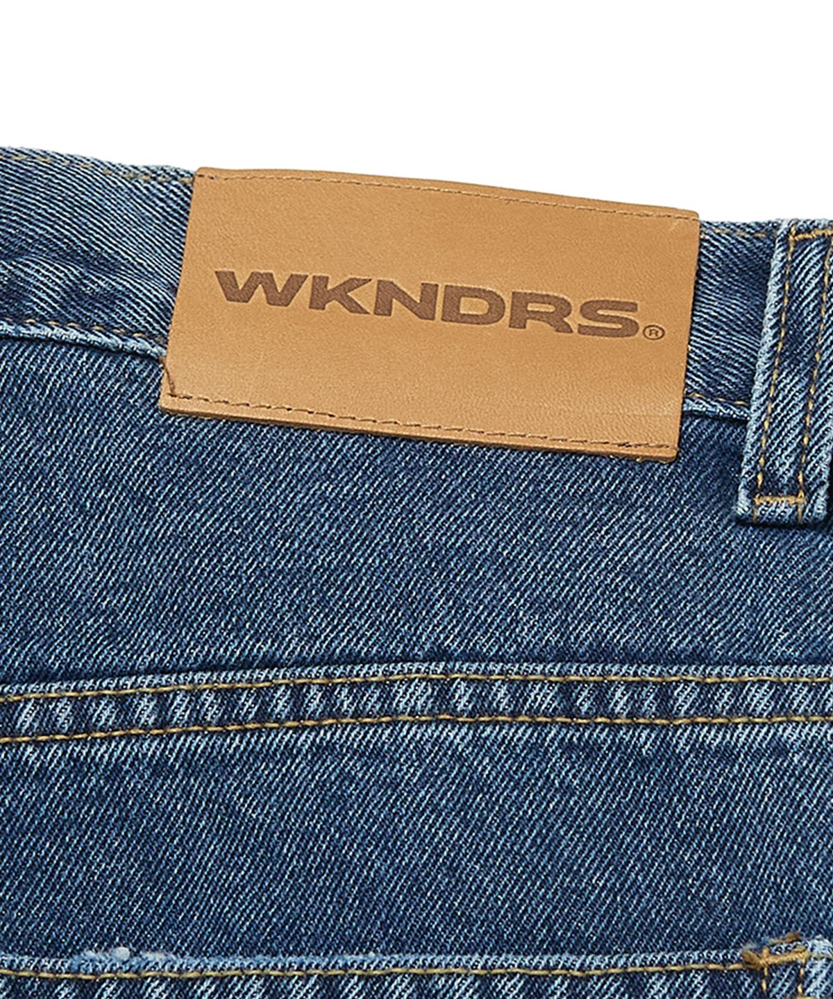 위캔더스(WKNDRS) STITCH DISTRESSED PANTS (DENIM)