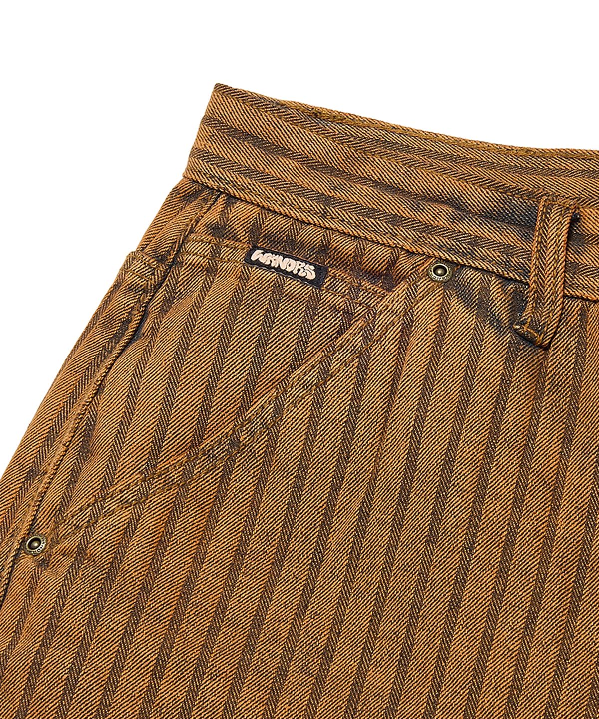 위캔더스(WKNDRS) STRIPE DENIM PANTS (ORANGE)
