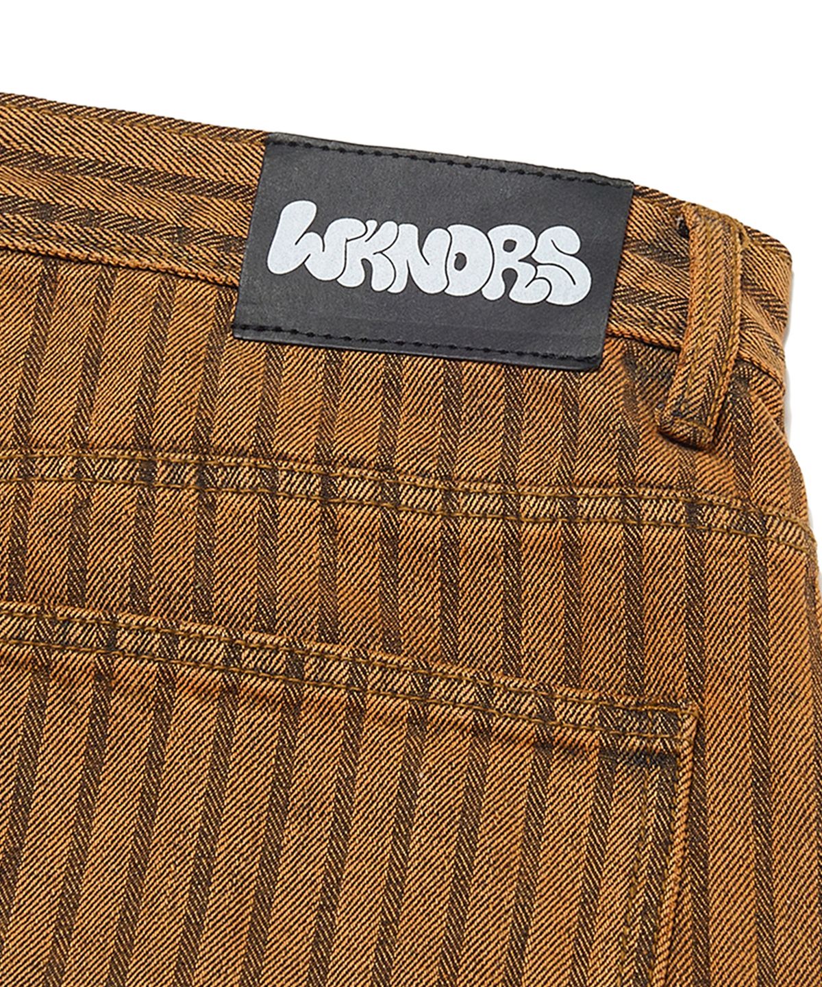 위캔더스(WKNDRS) STRIPE DENIM PANTS (ORANGE)