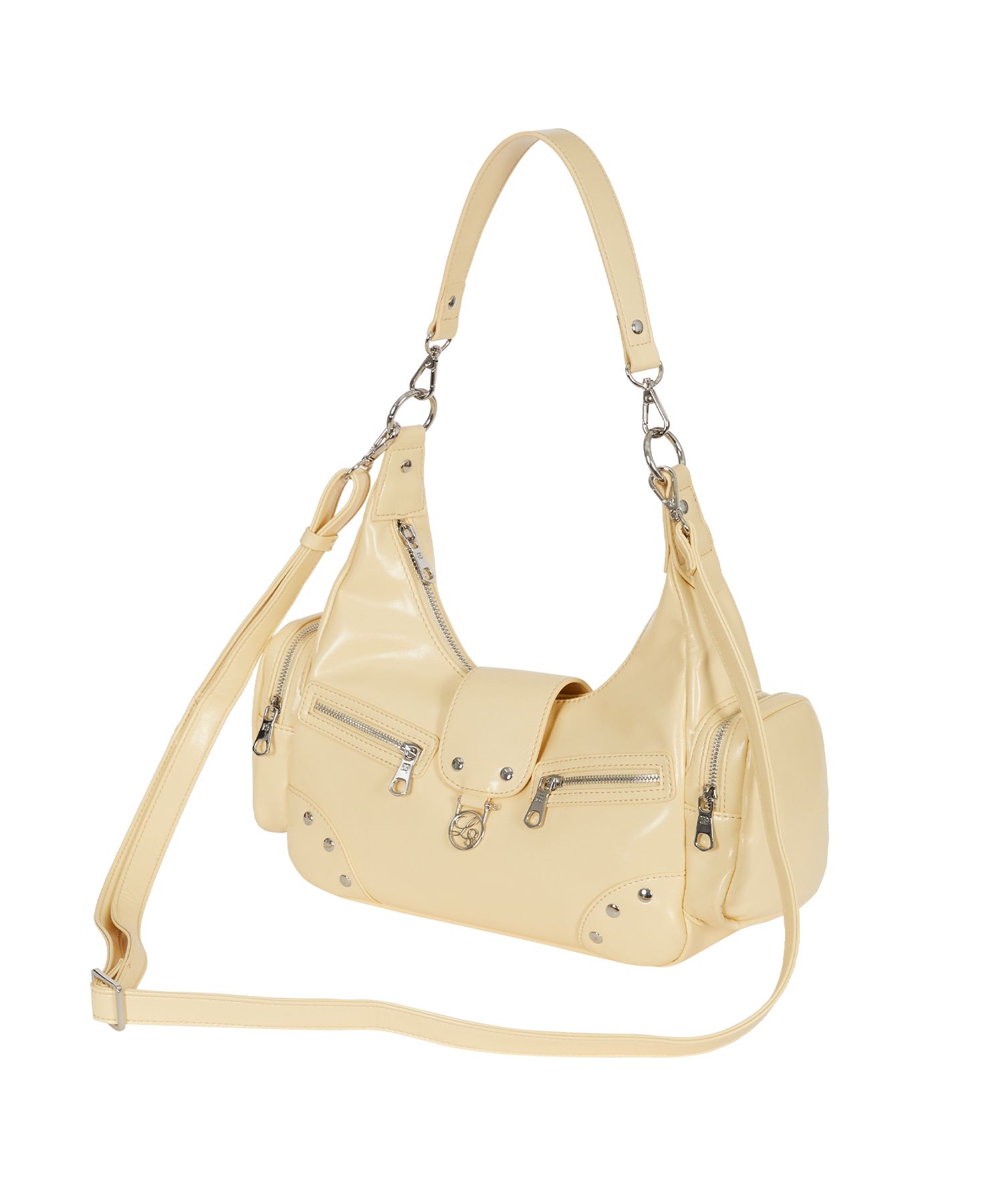 MUSINSA | ILLIGO Ruby Stud Shoulder Bag Butter