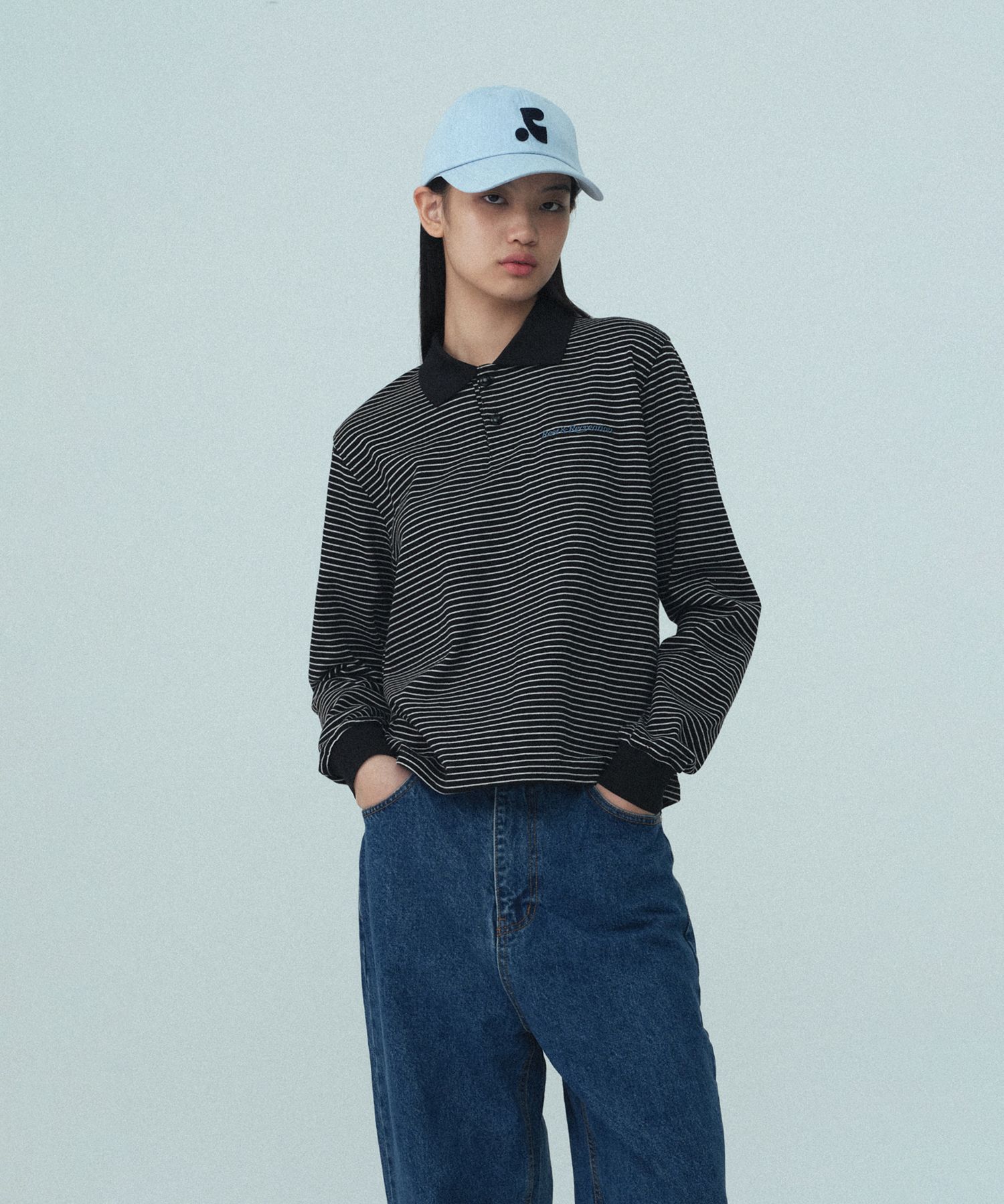 MUSINSA公式 | REST&RECREATION DENIM LOGO CAP - LIGHT BLUE