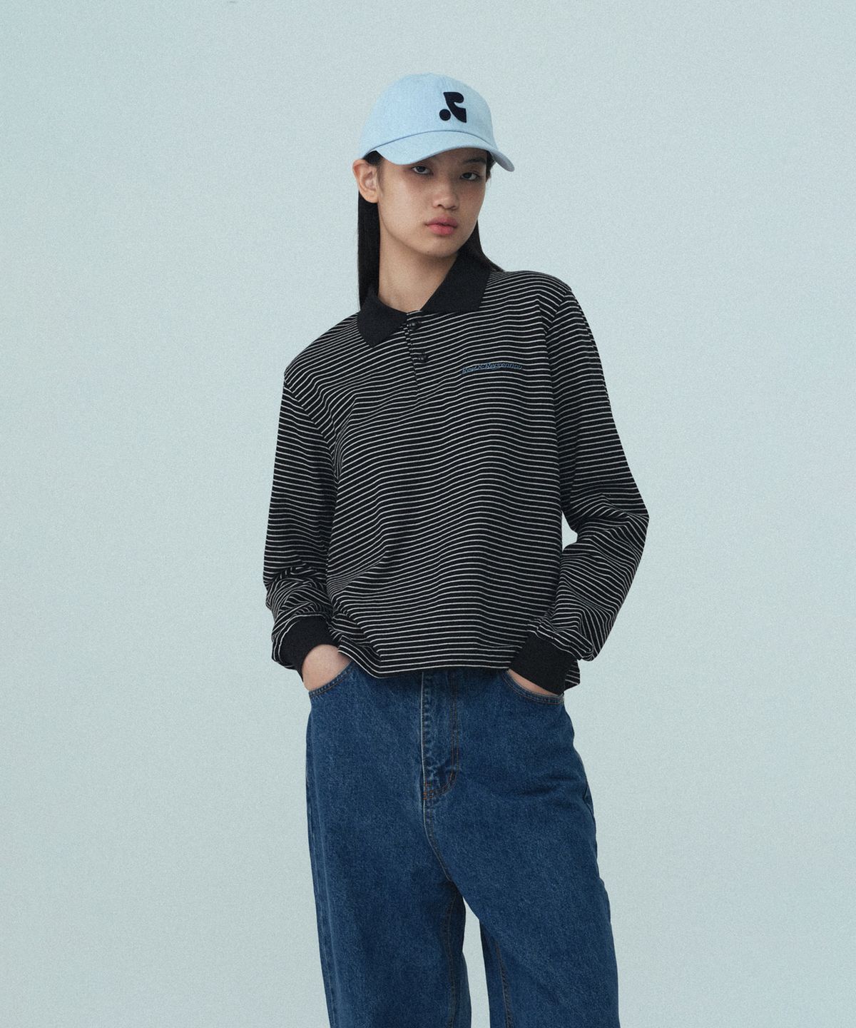 레스트앤레크레이션(REST&RECREATION) DENIM LOGO CAP - LIGHT BLUE