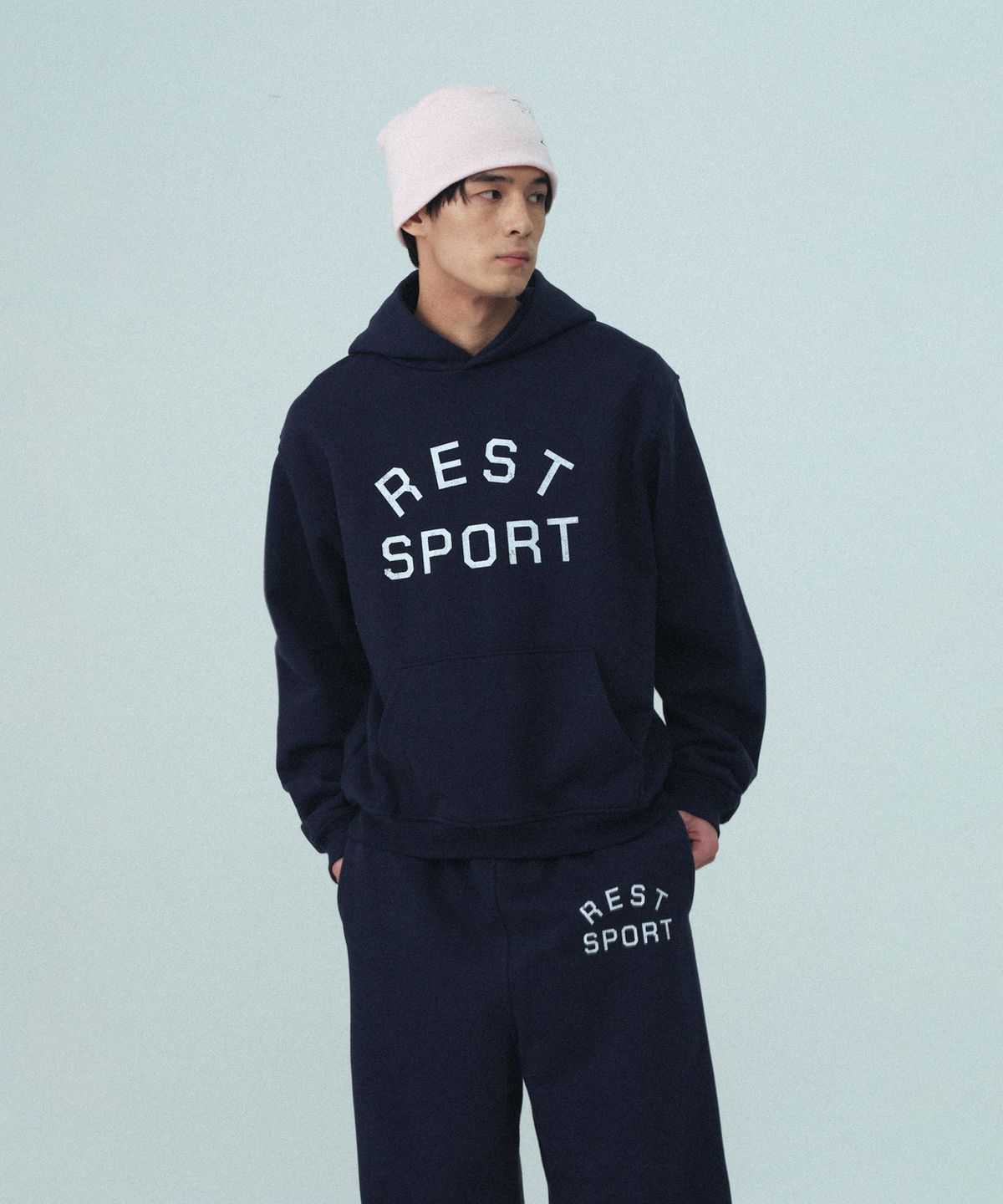 레스트앤레크레이션(REST&RECREATION) STITCH LOGO BEANIE - PINK