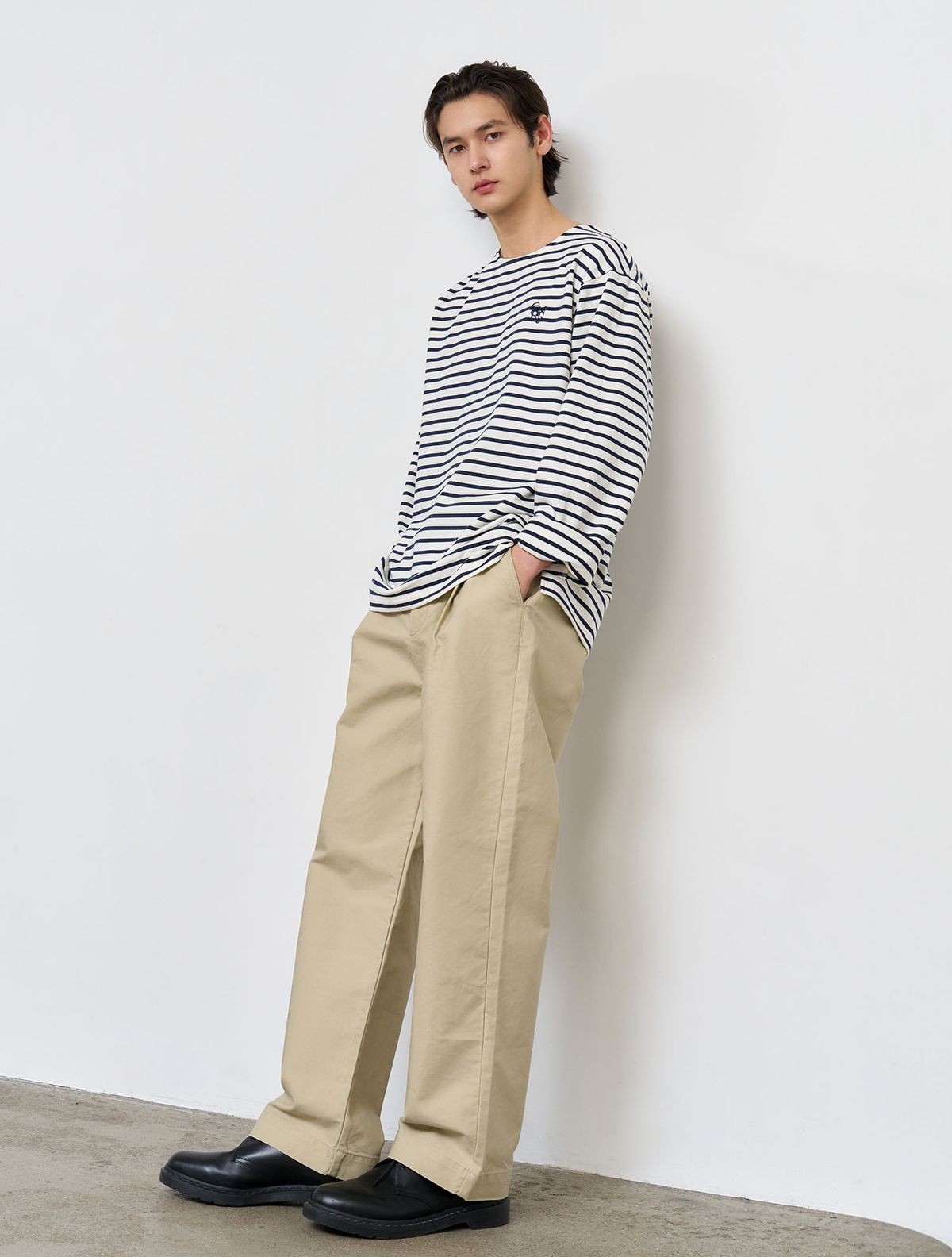 제너럴아이디어(GENERALIDEA) UNISEX 롱슬리브 보더 티셔츠 [WHITE] / SBE1U01003