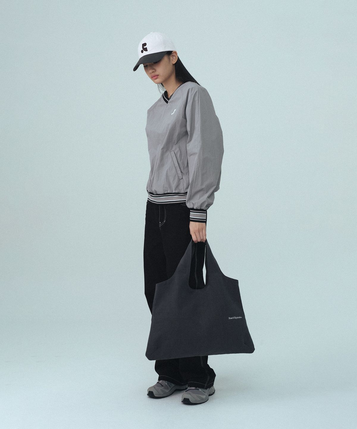 레스트앤레크레이션(REST&RECREATION) COTTON SHOULDER BAG - CHARCOAL