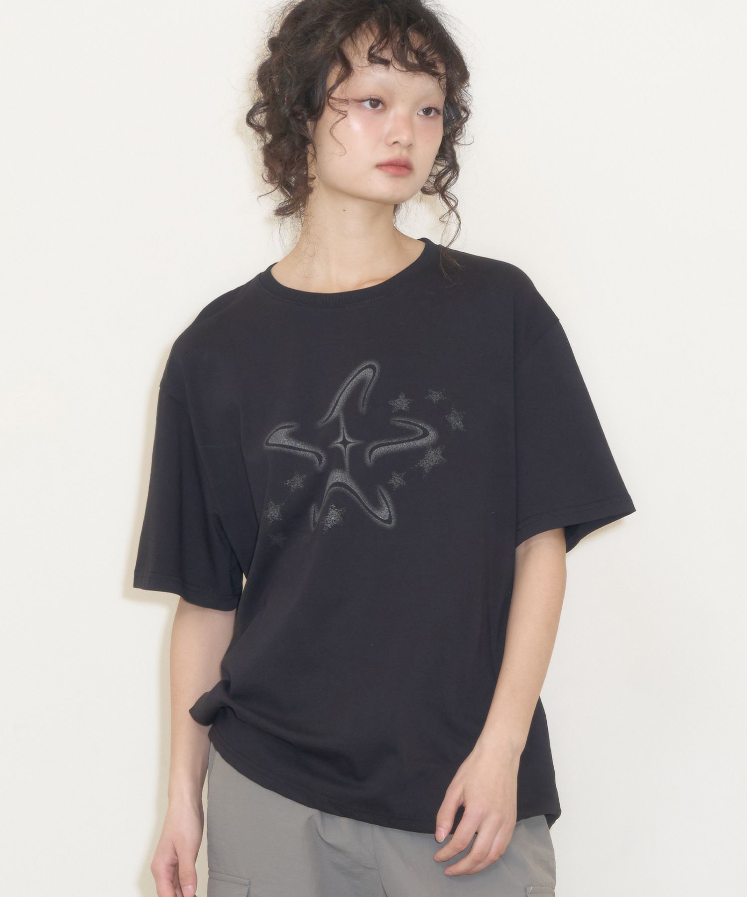 MUSINSA | ILLIGO Milky Way Overfit T-Shirt Black
