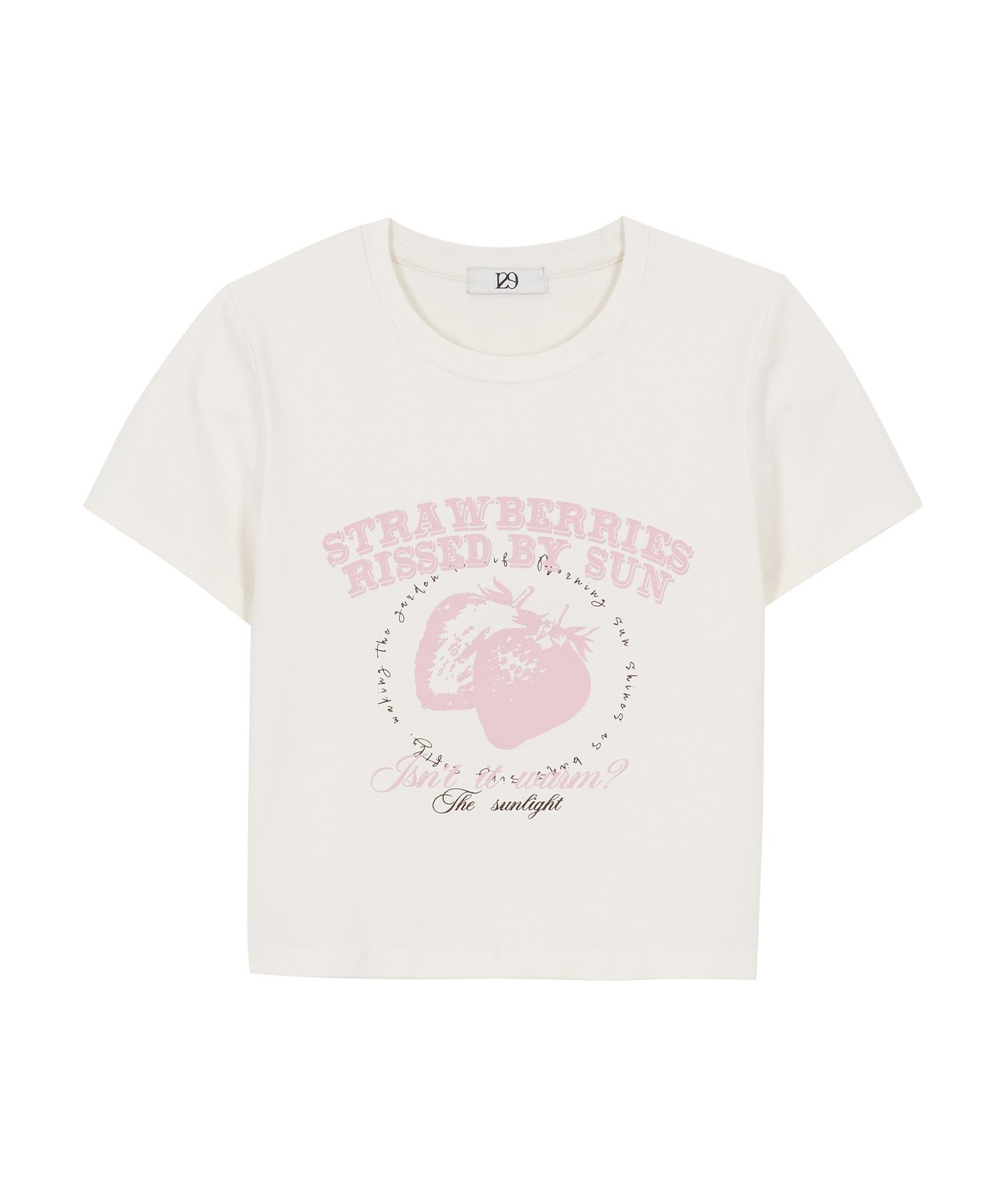◇ILLIGO◇ Strawberry Fitted T-shirt Cream ILLIGO] Strawberry Fitted T-shirt Cream – SellerWork