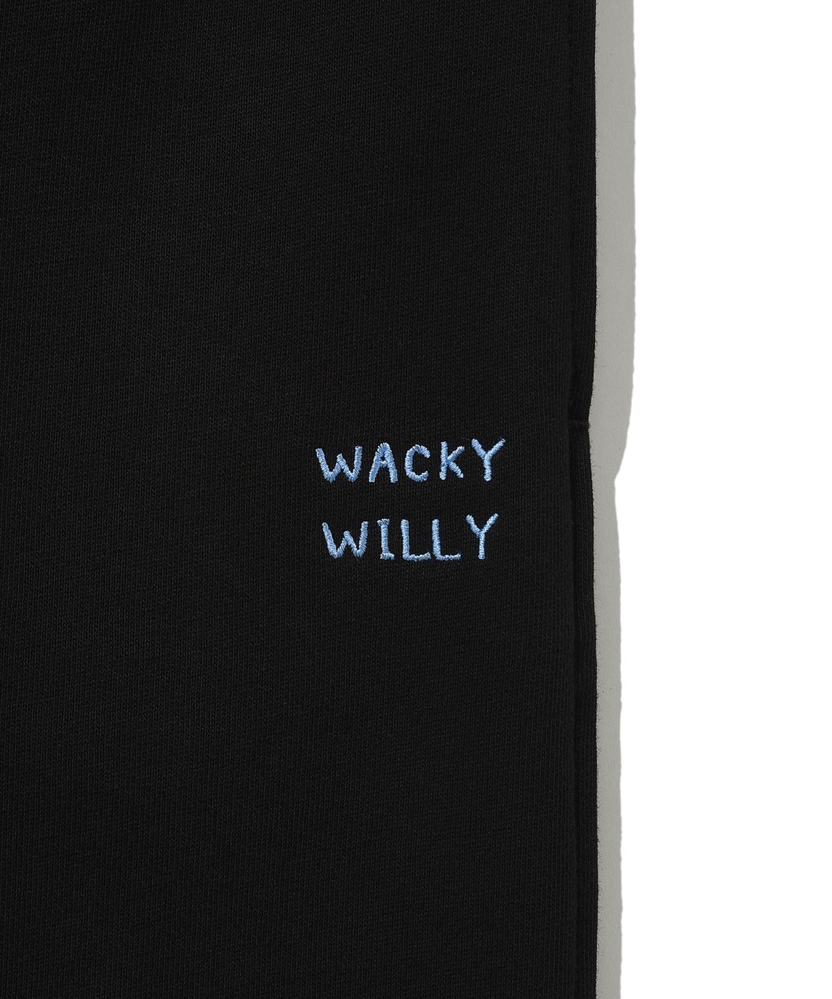 와키윌리(WACKY WILLY) 우먼스 스트레이트핏 스트링 스웻팬츠 블랙