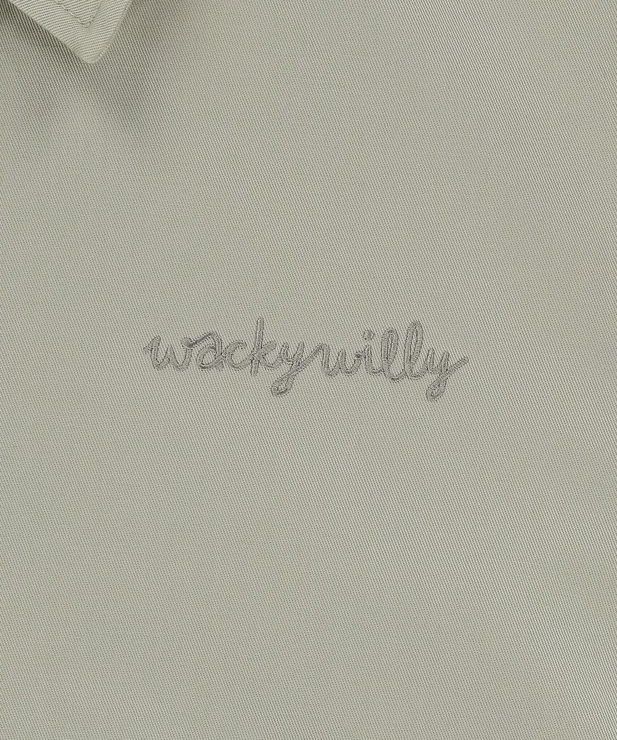 와키윌리(WACKY WILLY) 우먼스 타이포자수 바시티자켓 베이지