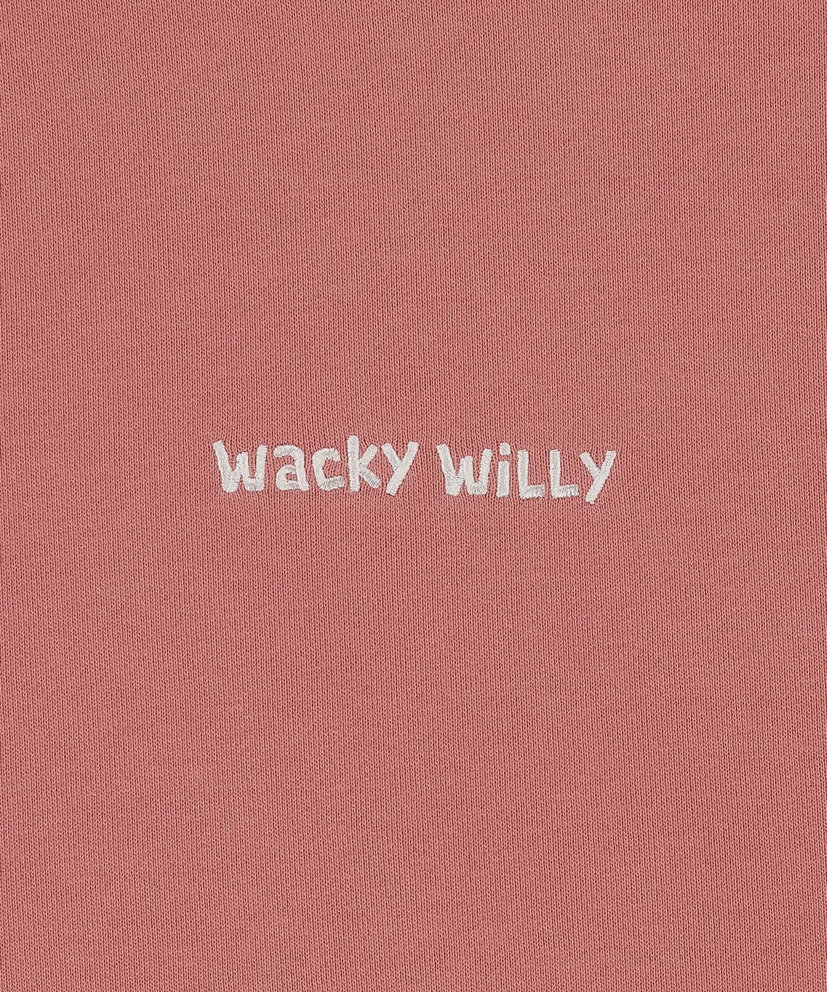 와키윌리(WACKY WILLY) 베이직 타이포 로고 맨투맨 핑크