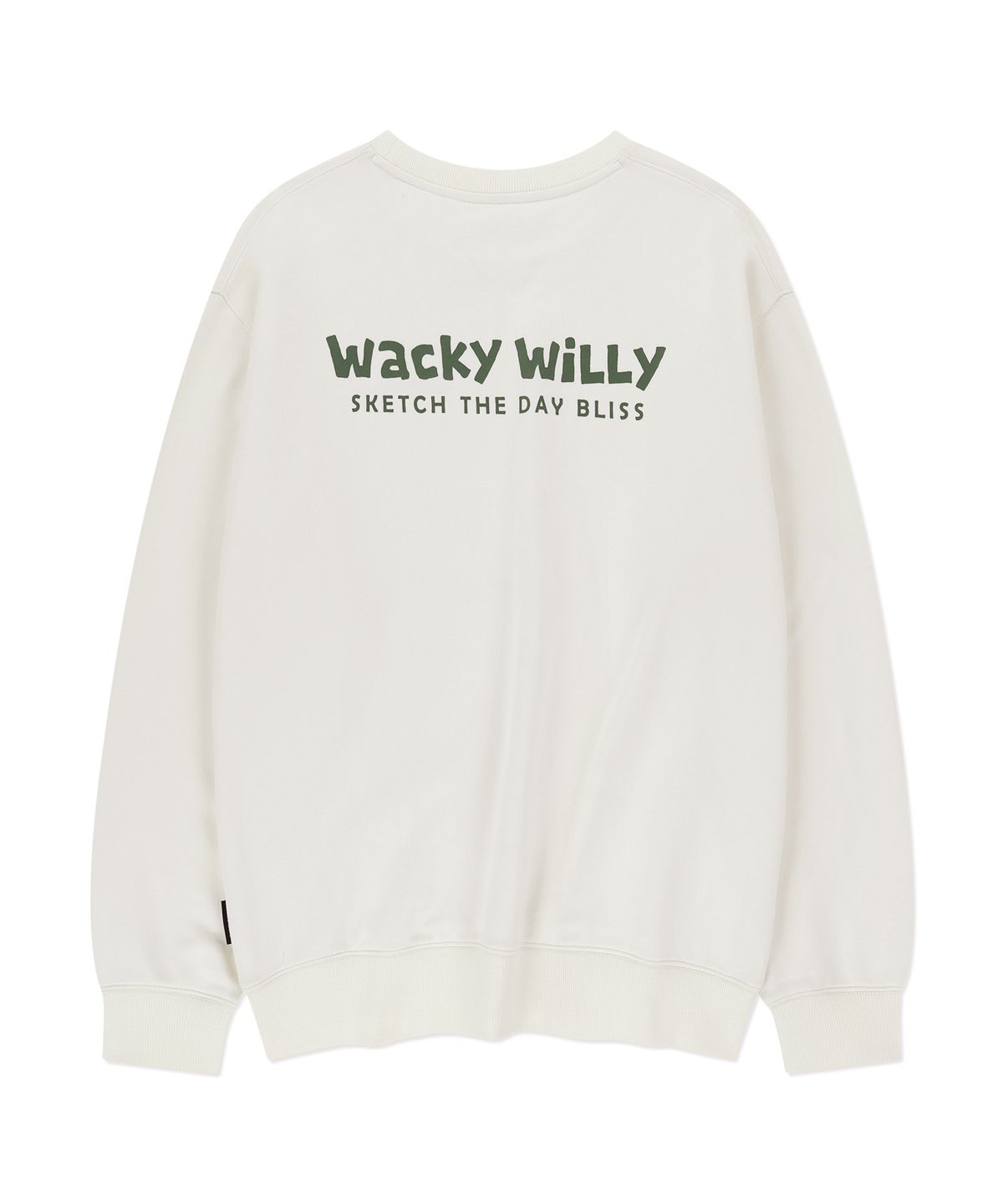 와키윌리(WACKY WILLY) 베이직 타이포 로고 맨투맨 크림