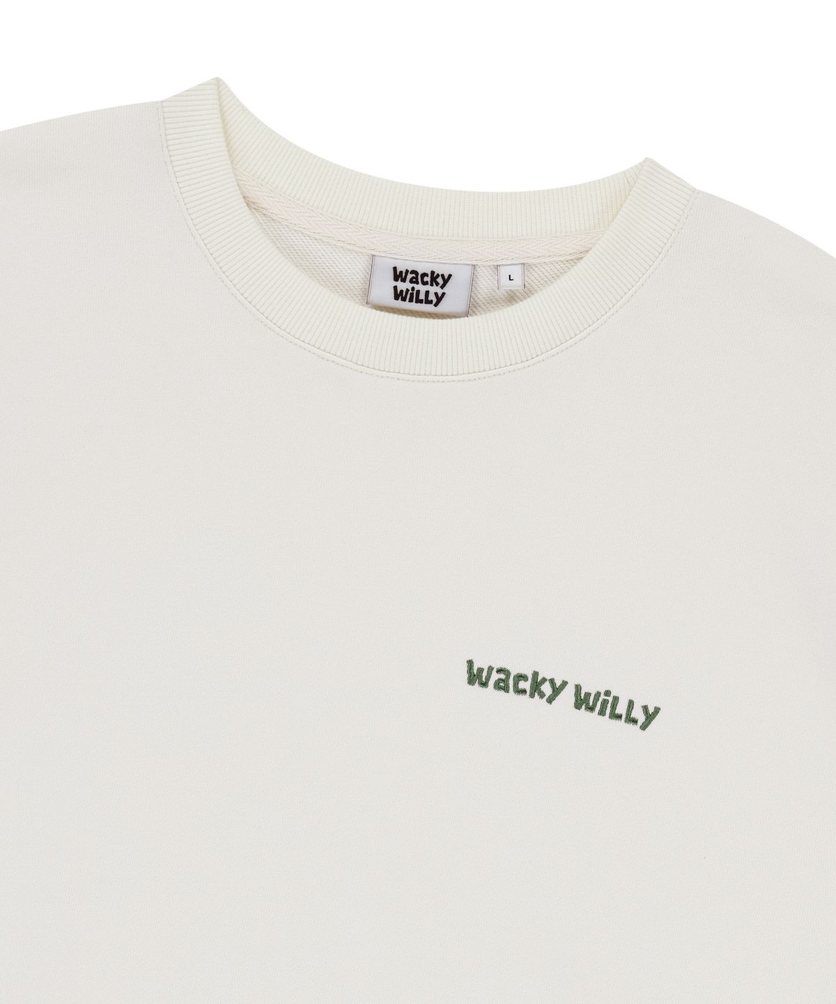 와키윌리(WACKY WILLY) 베이직 타이포 로고 맨투맨 크림