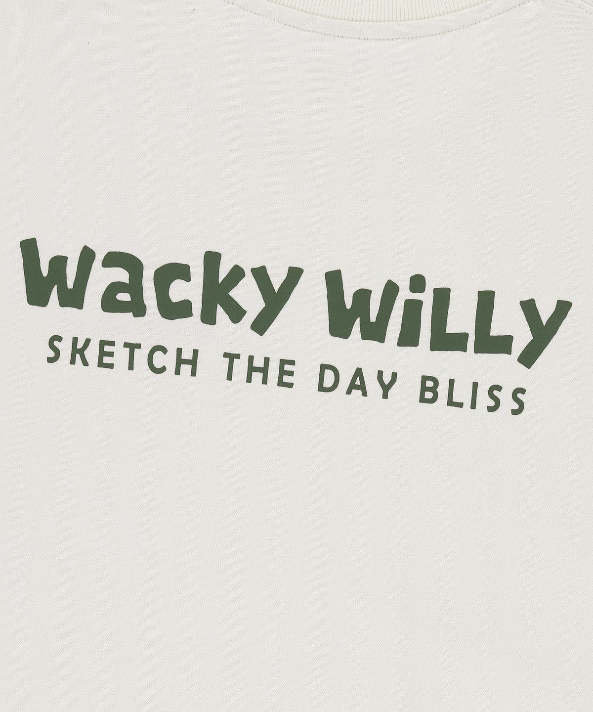 와키윌리(WACKY WILLY) 베이직 타이포 로고 맨투맨 크림