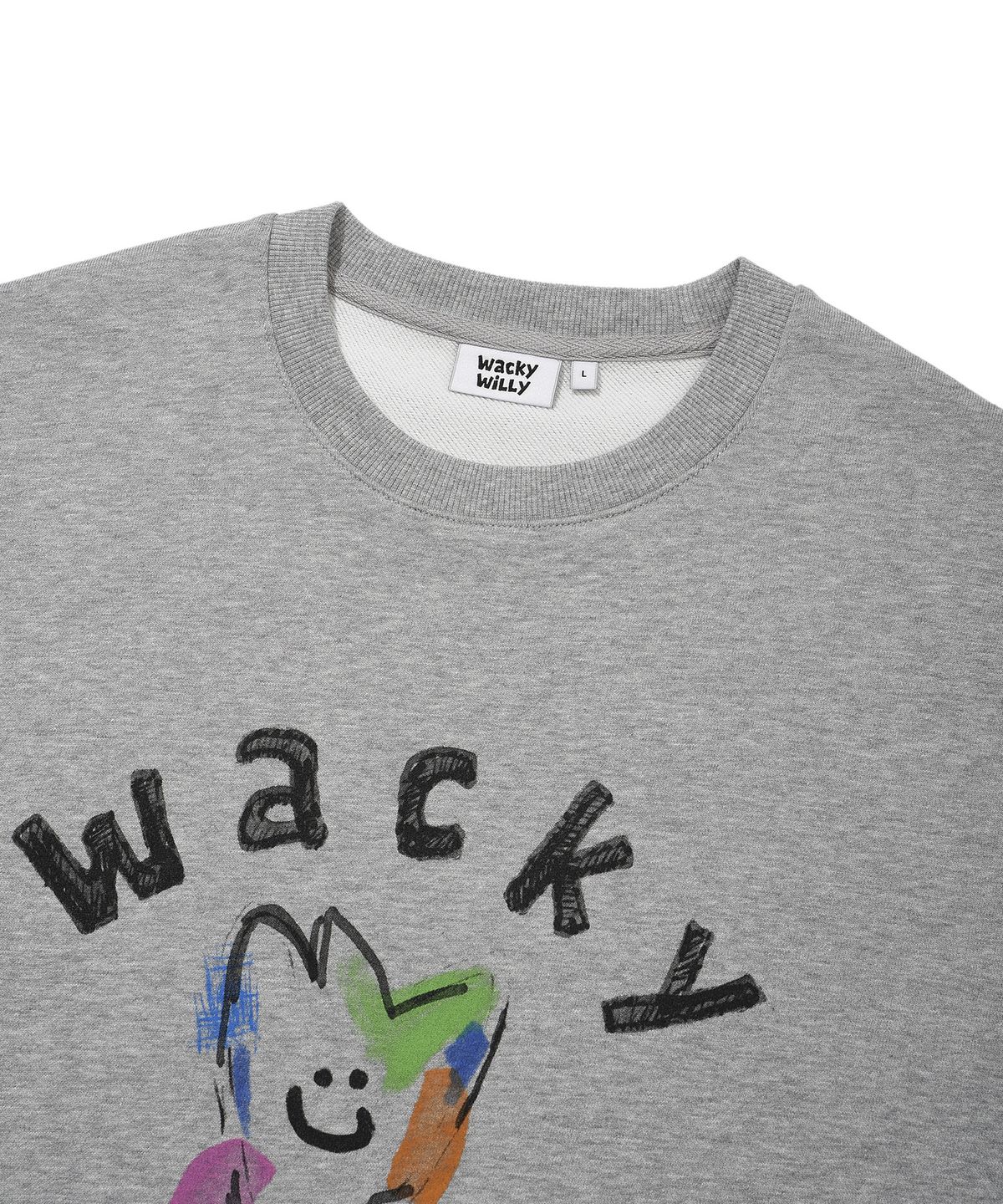 와키윌리(WACKY WILLY) 키키 빅그래픽 맨투맨 그레이