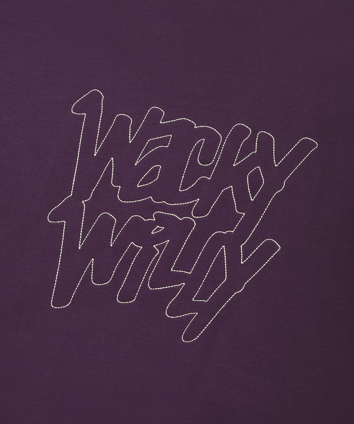 와키윌리(WACKY WILLY) 스티치 레터링 후드 퍼플