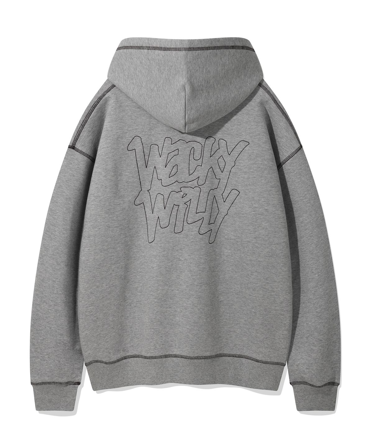 와키윌리(WACKY WILLY) 스티치 레터링 후드 그레이