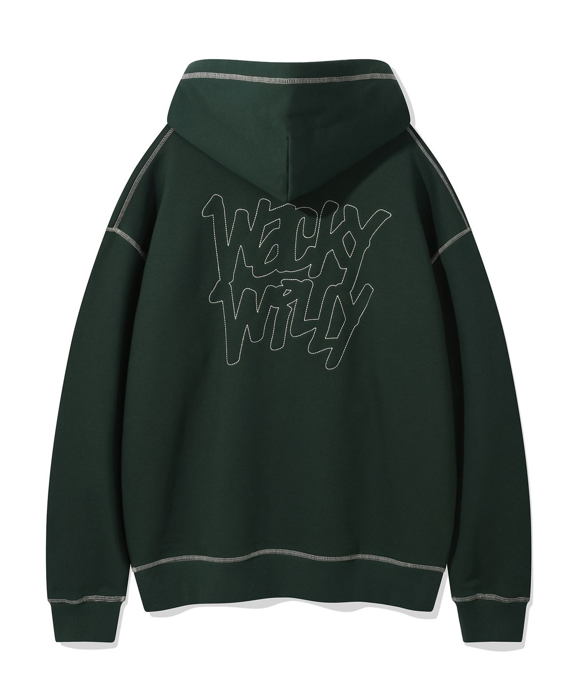 와키윌리(WACKY WILLY) 스티치 레터링 후드 그린