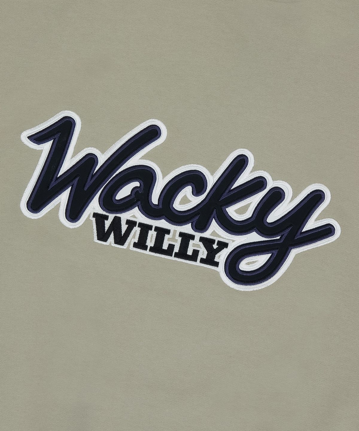 와키윌리(WACKY WILLY) 타이포 아플리케 후드집업 베이지