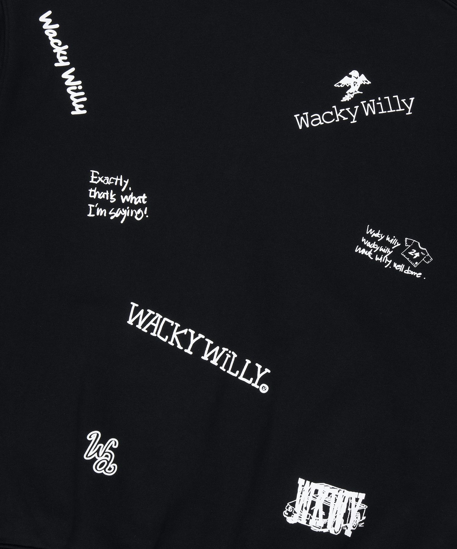 MUSINSA | WACKY WILLY Kiki All Over Graffiti Hoodie Black