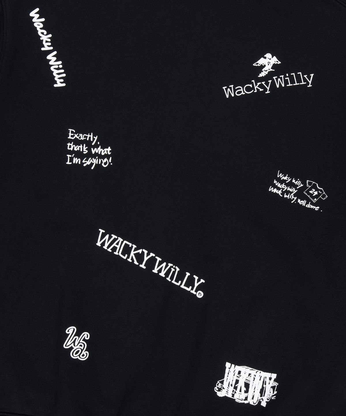 와키윌리(WACKY WILLY) 키키 올오버 그래피티 후드집업 블랙