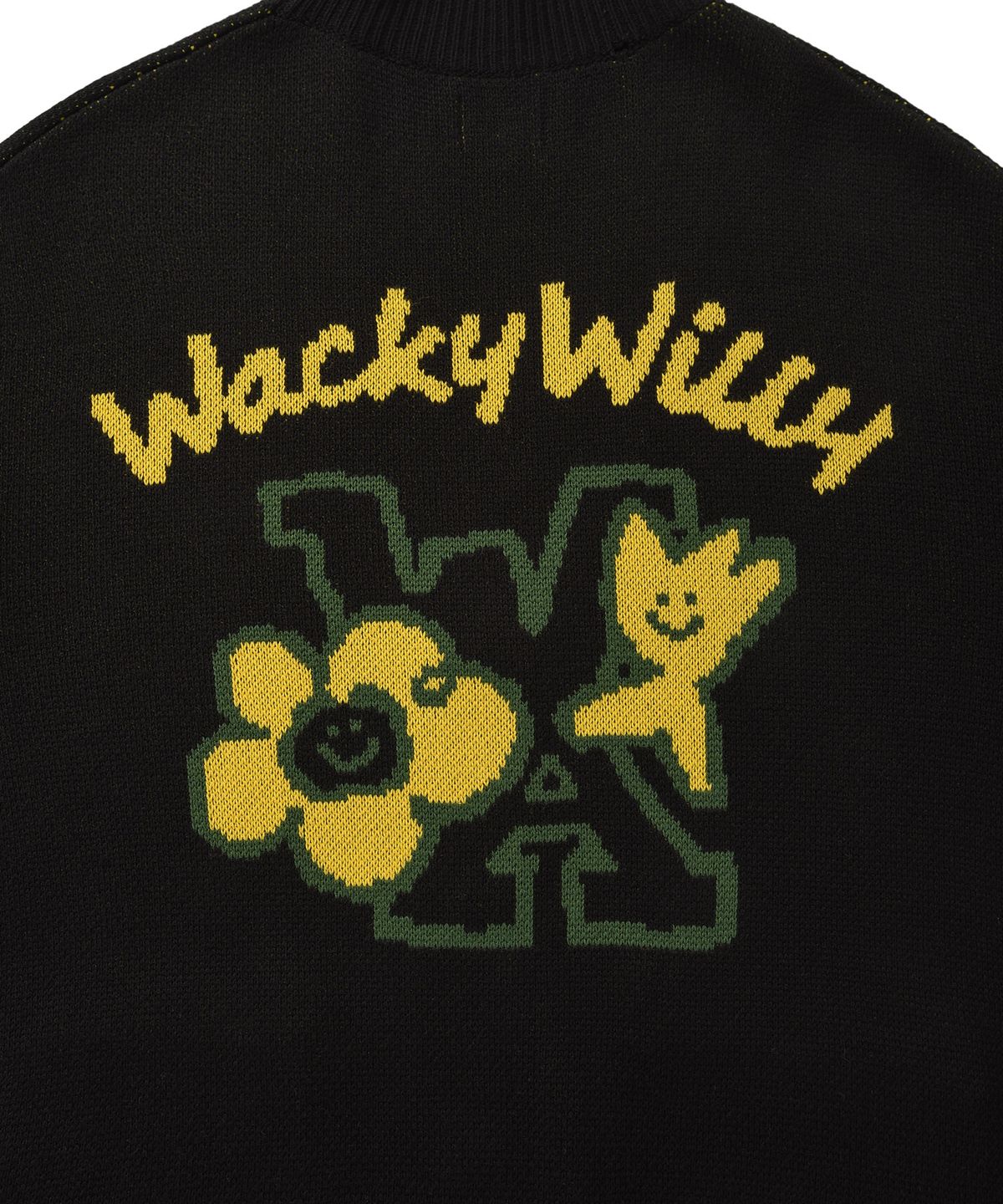 와키윌리(WACKY WILLY) 키키앤릴리 패치 브이넥 가디건 블랙