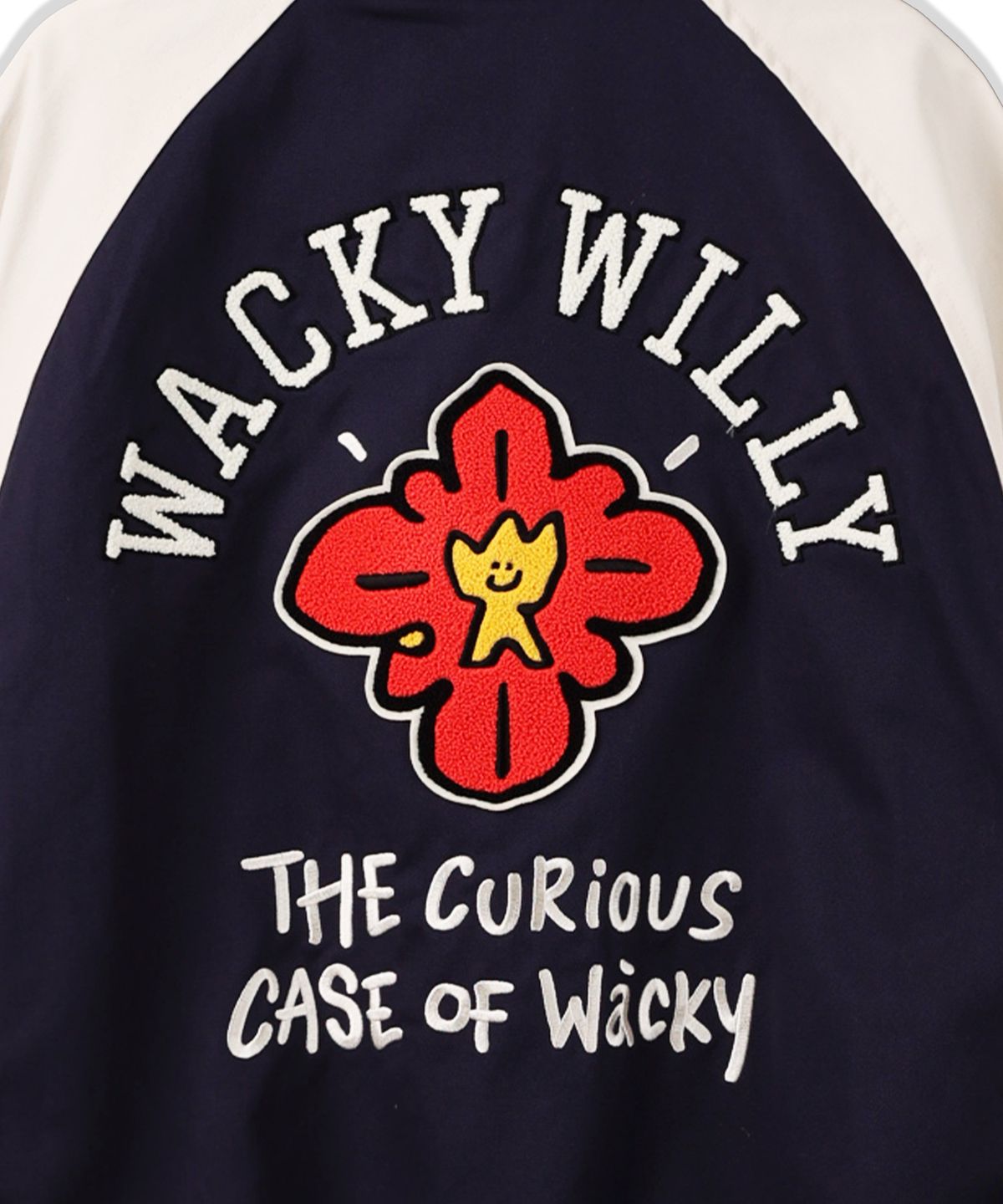 와키윌리(WACKY WILLY) 패치워크 바시티 자켓 다크네이비